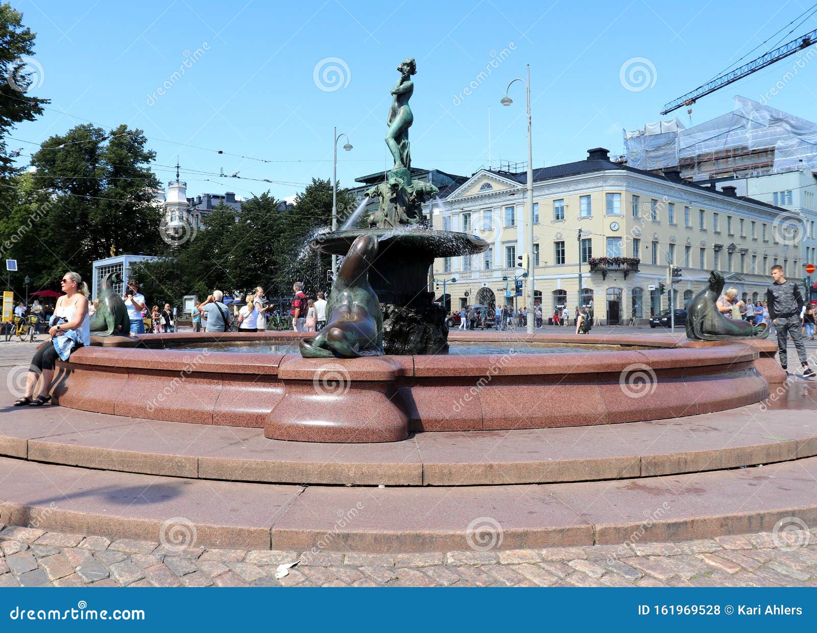 Crowded Day at the Havis Amanda Statue in Helsinki, Finland Editorial ...