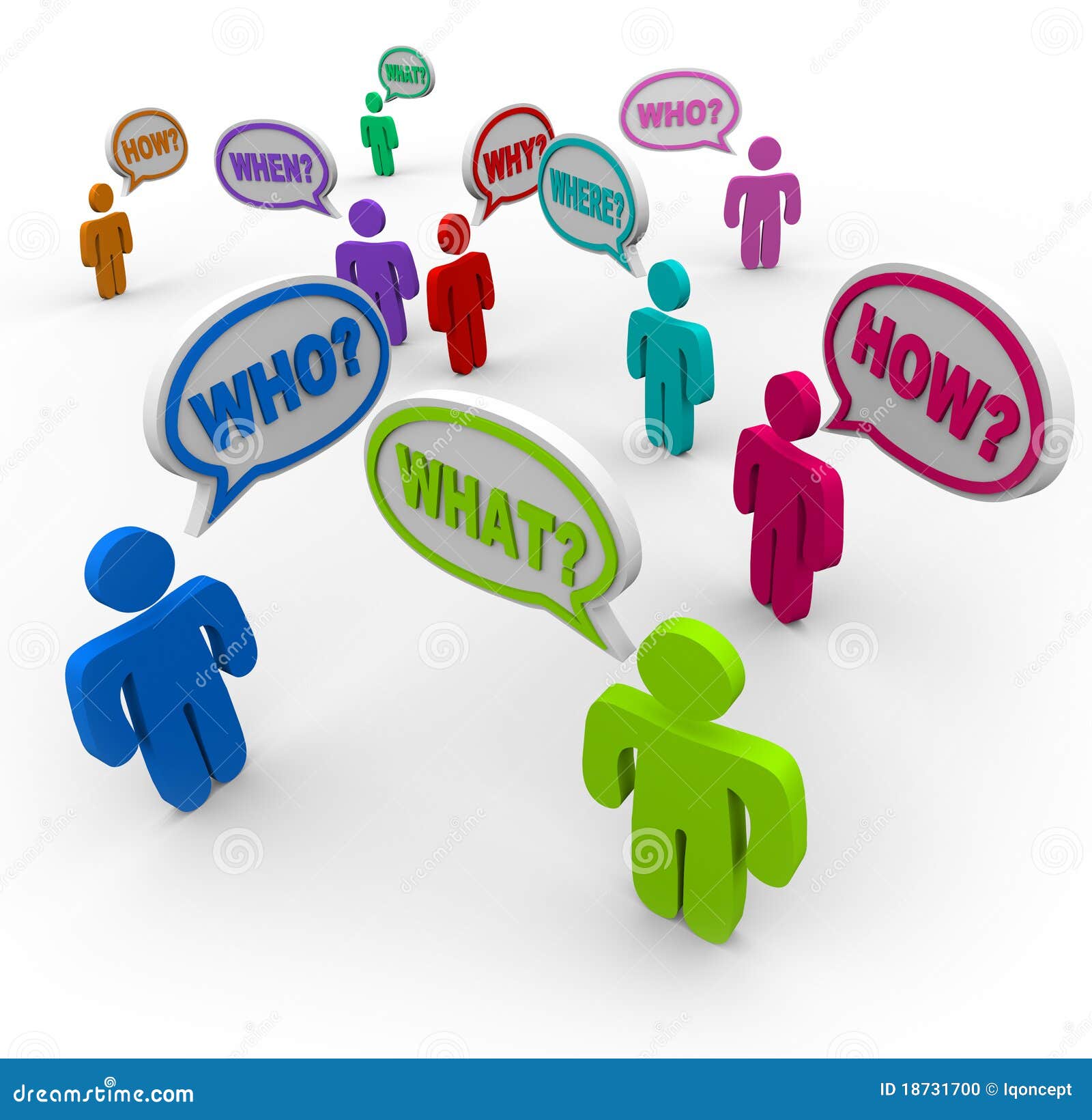 People Asking Questions in Speech Bubbles Stock Illustration ...