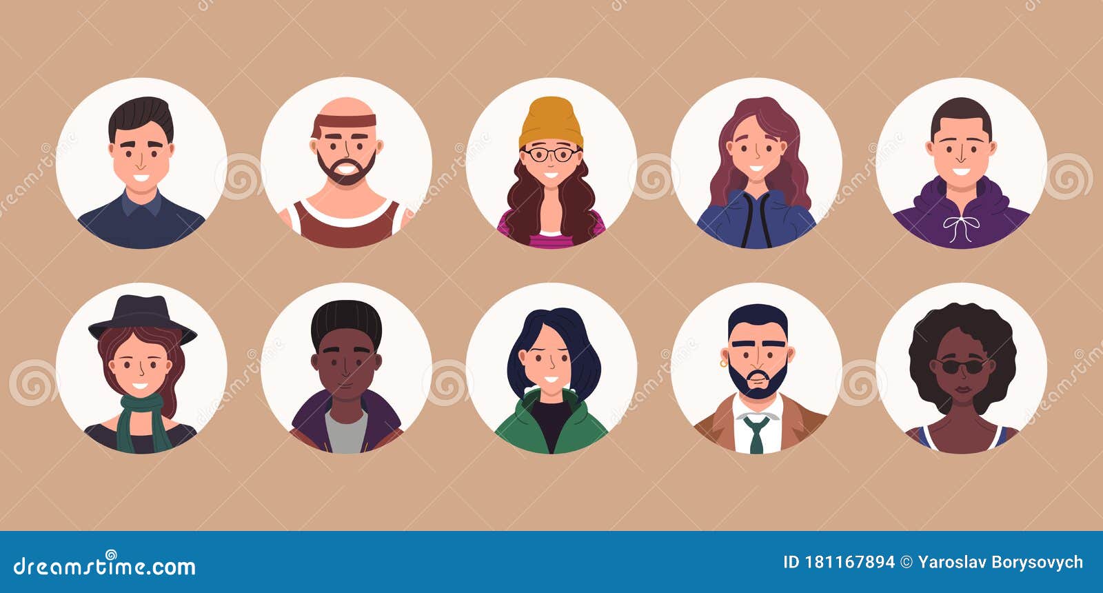 Set Of Flat Avatar Vector People Icon User Faces Design Illustration  Royalty Free SVG Cliparts Vectors And Stock Illustration Image 35072486