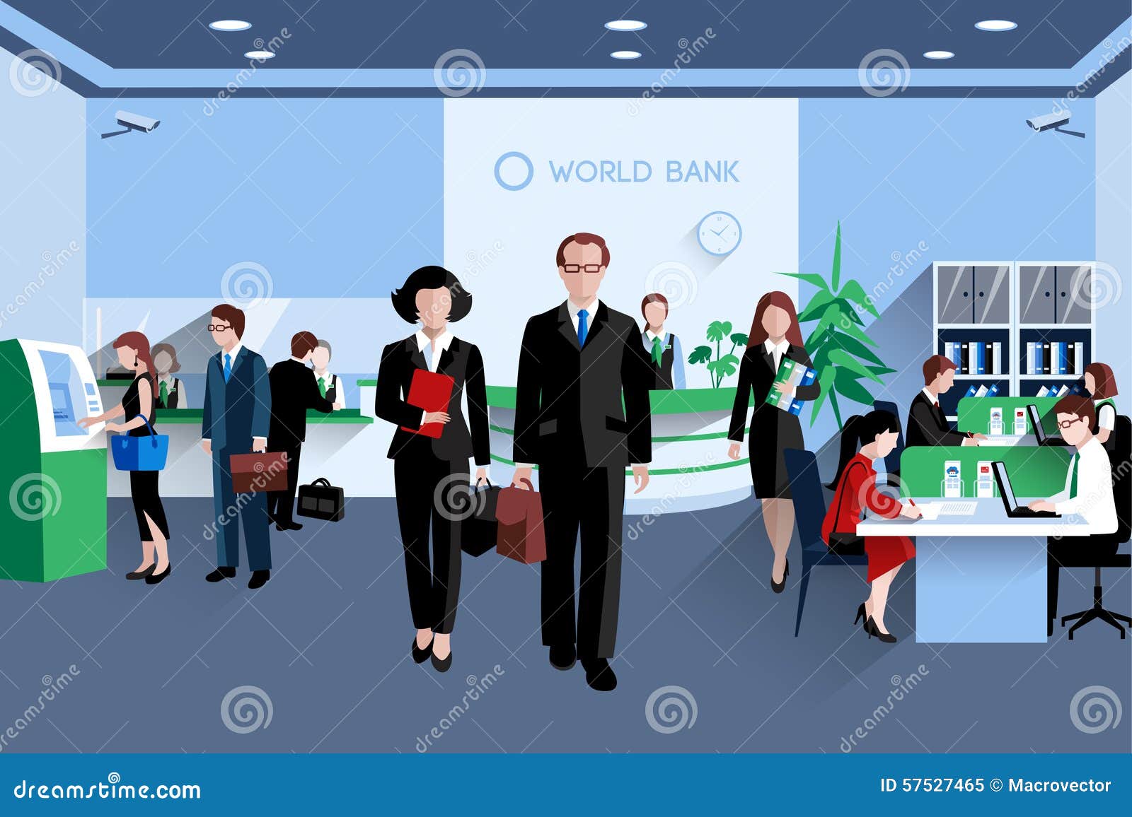 People In Bank Stock Vector Image 57527465