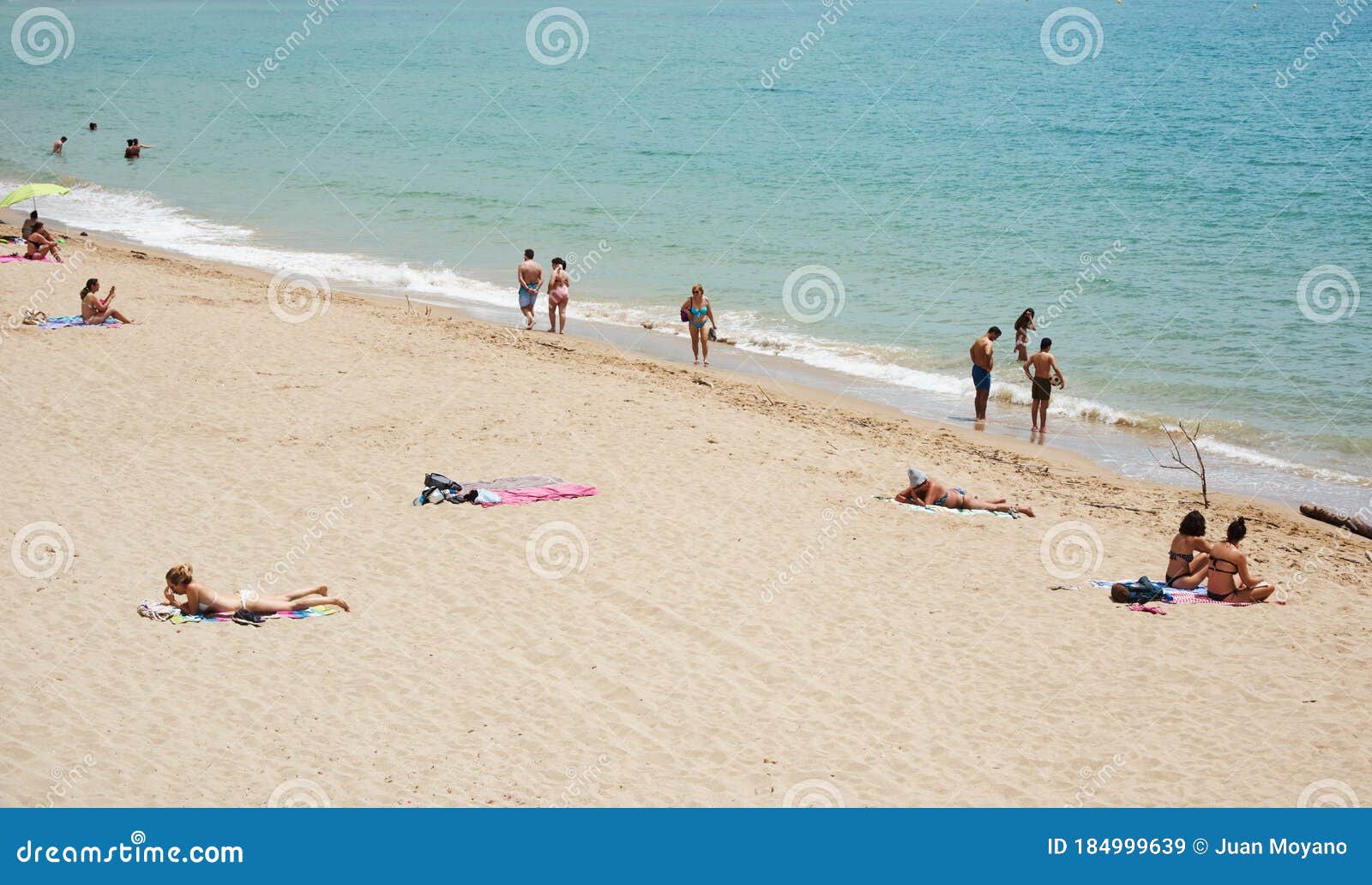 People on the Beach in Tarragona, Spain Editorial Stock Image Image