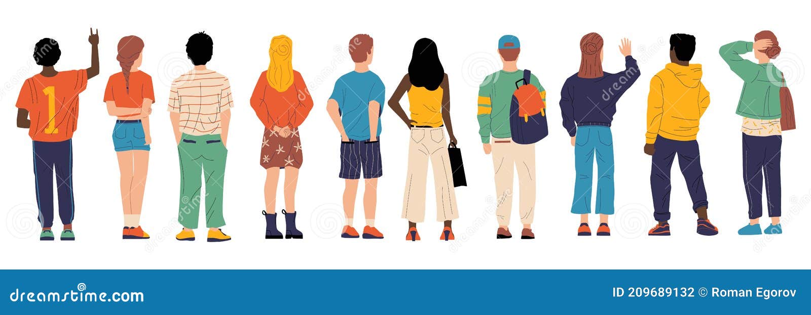 People from Behind. Man and Woman Person S Back, Young Cartoon Characters Standing Together, Crowd Male and Female from Stock Vector - Illustration of teen, worker: 209689132 People from Behind. Man and Woman Person S Back, Young Cartoon Characters Standing Together, Crowd Male and Female from Stock Vector - Illustration of teen, worker: 209689132