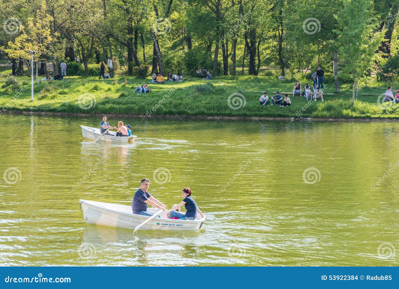 People Boat Ride on Carol Public Park Lake on Spring Day Editorial ...