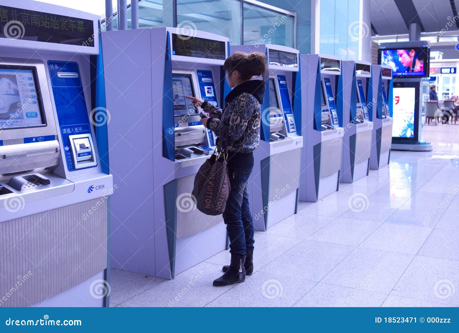 People Buying Ticket Automatic Machine Editorial Photo Image of