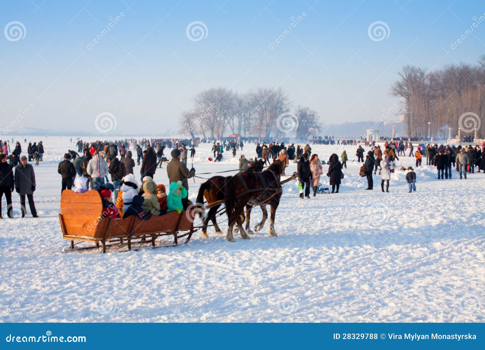 People on the Celebration the Winter Day Editorial Stock Photo Image