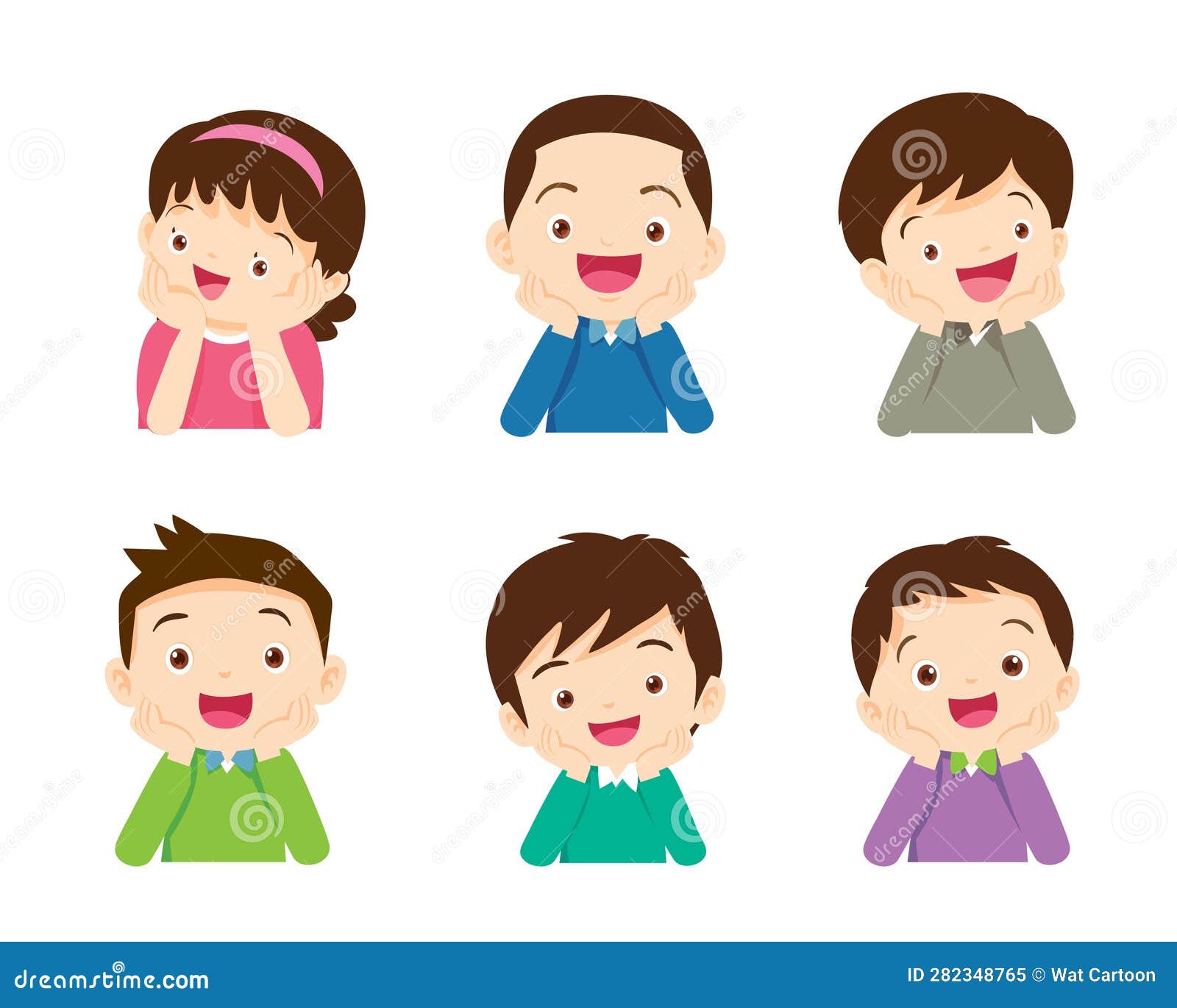 People Character Resting Chin On Hands Thinking With Hand On Chin