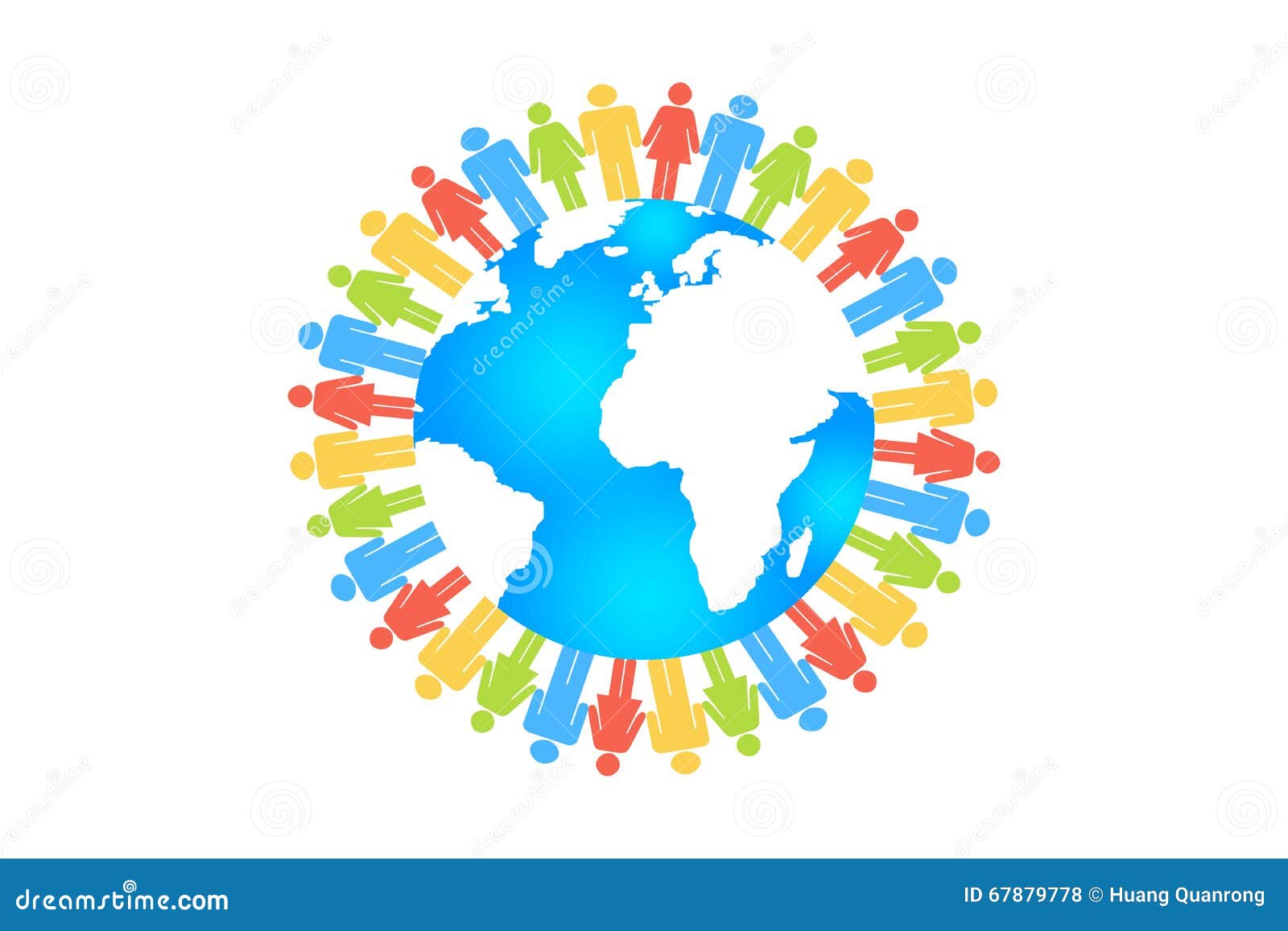 People Circle Gather Around The Earth Stock Illustration Illustration Of Communication Human