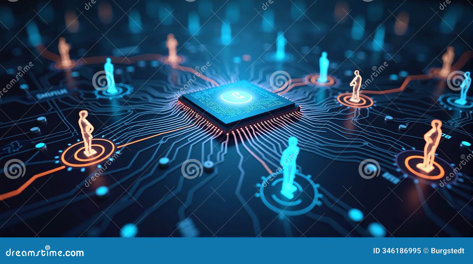 people on a circuit board,digital dependents who rely heavily on digital technologies and the internet in their lives