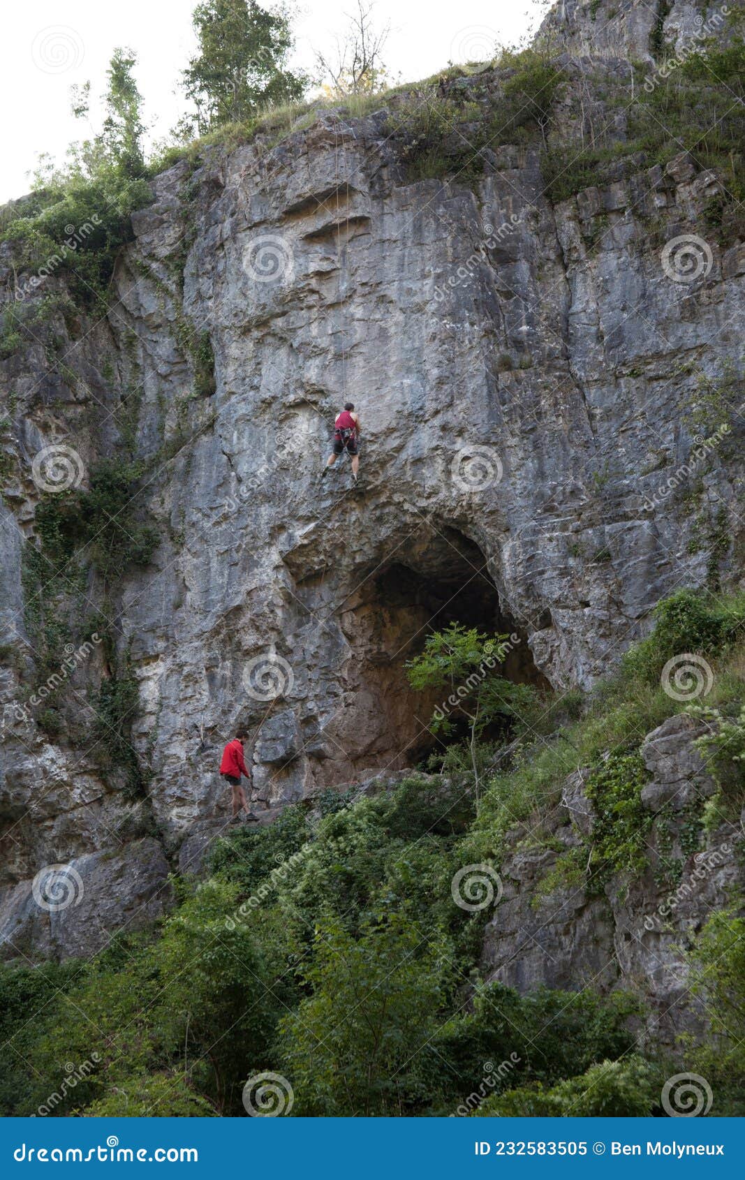 People Climbing on Cheddar in Somerset in the UK Editorial Image