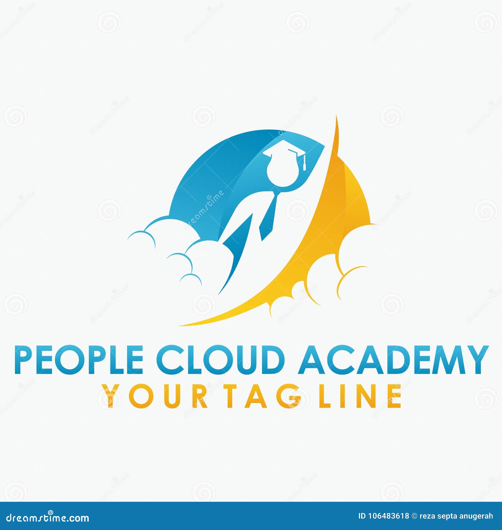 People Cloud Academy Logo Stock Illustration Illustration Of