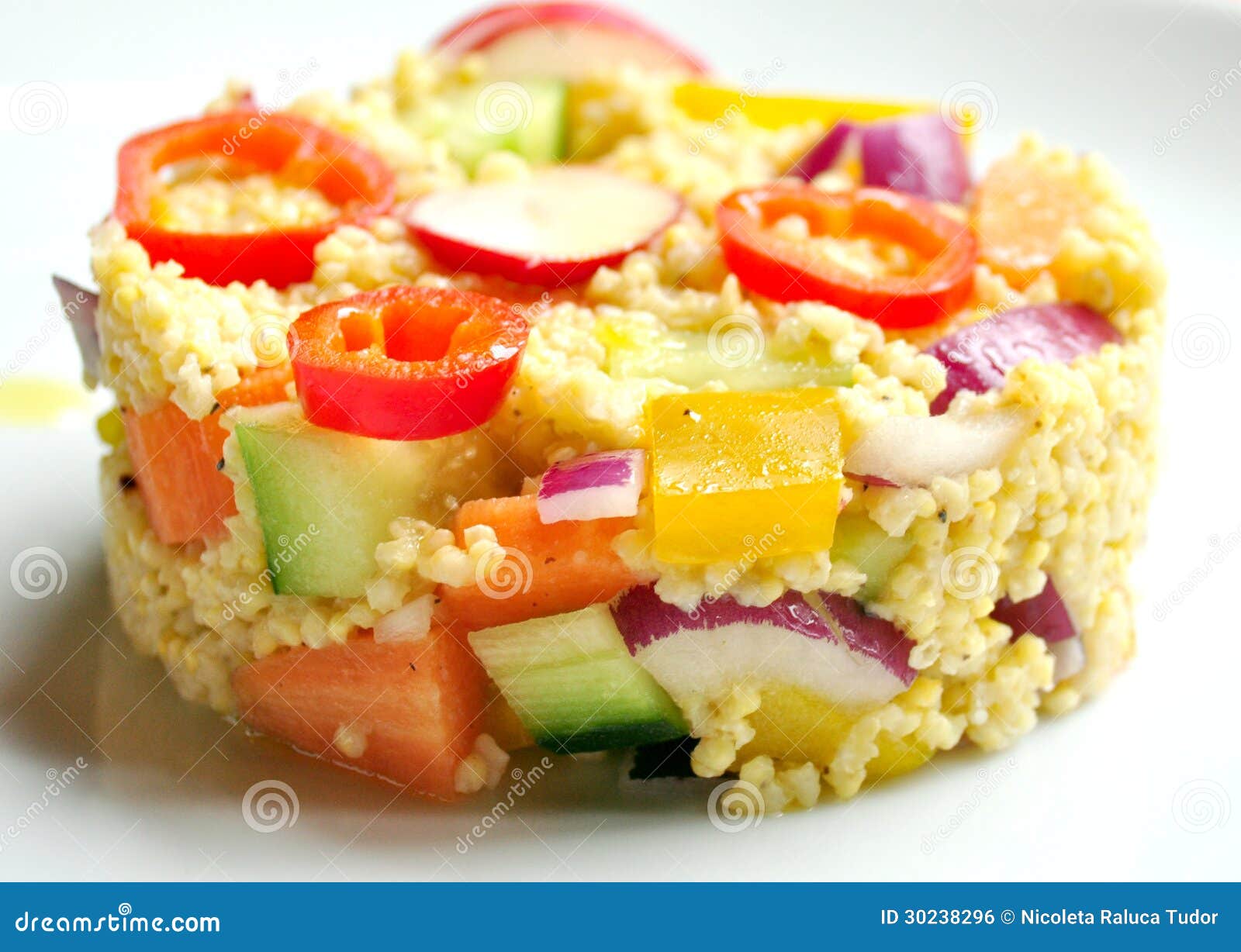 vegan salad : millet dish with vegetables
