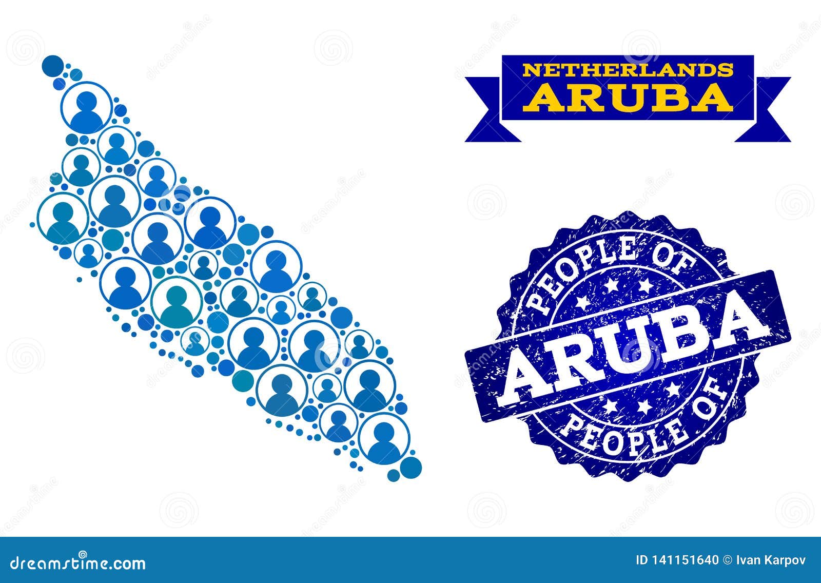 Aruba Population Heat Map As Color Density Illustration Stock