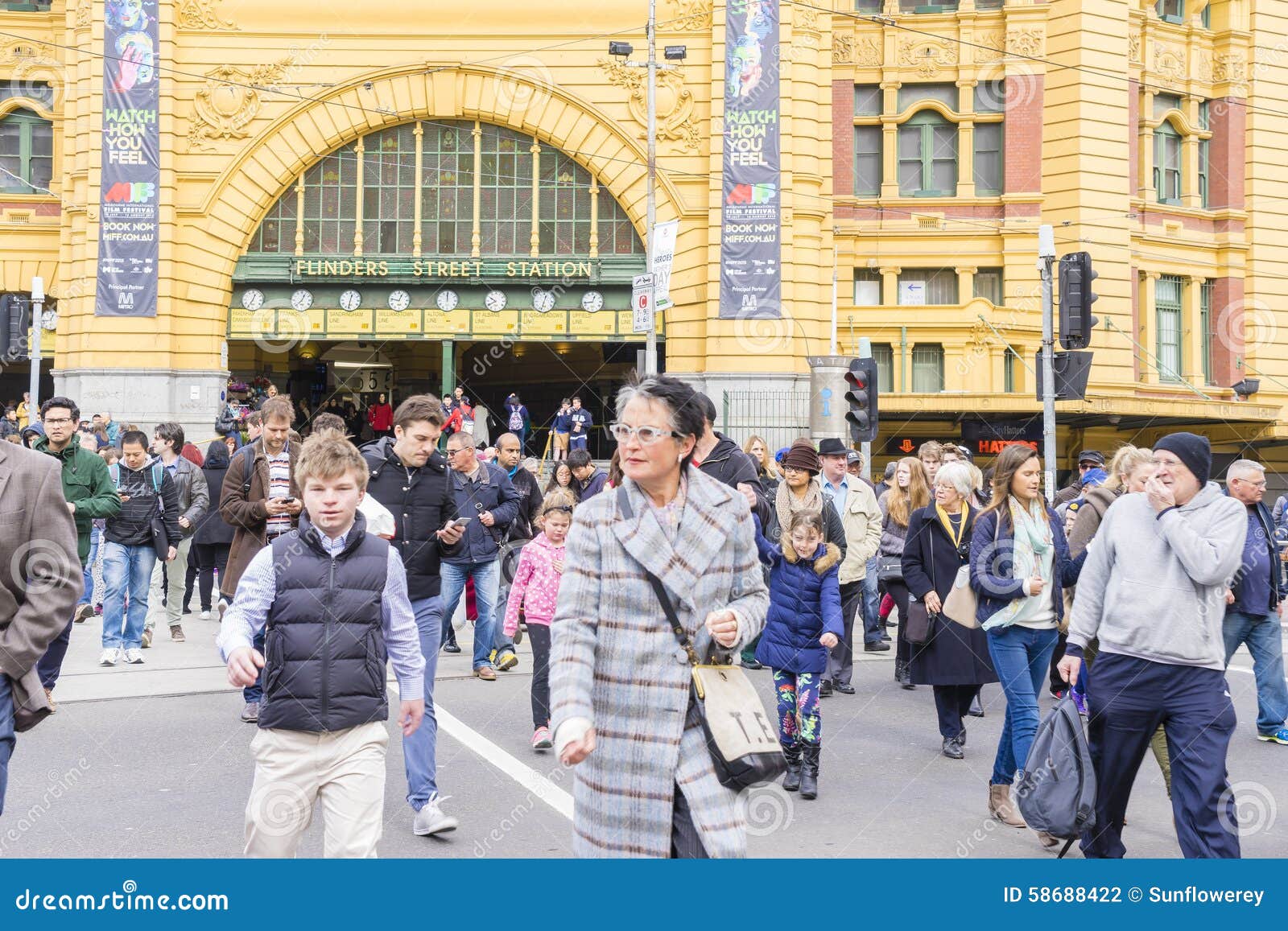 People Crossing the Busy Flinders Street in Melbourne. Editorial  Photography - Image of pedestrian, holiday: 170661187