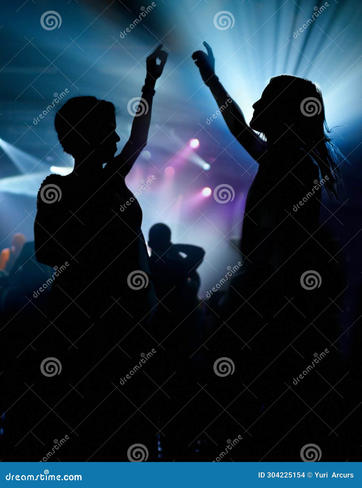 People, Dancing and Crowd or Concert Silhouette for Live Music ...