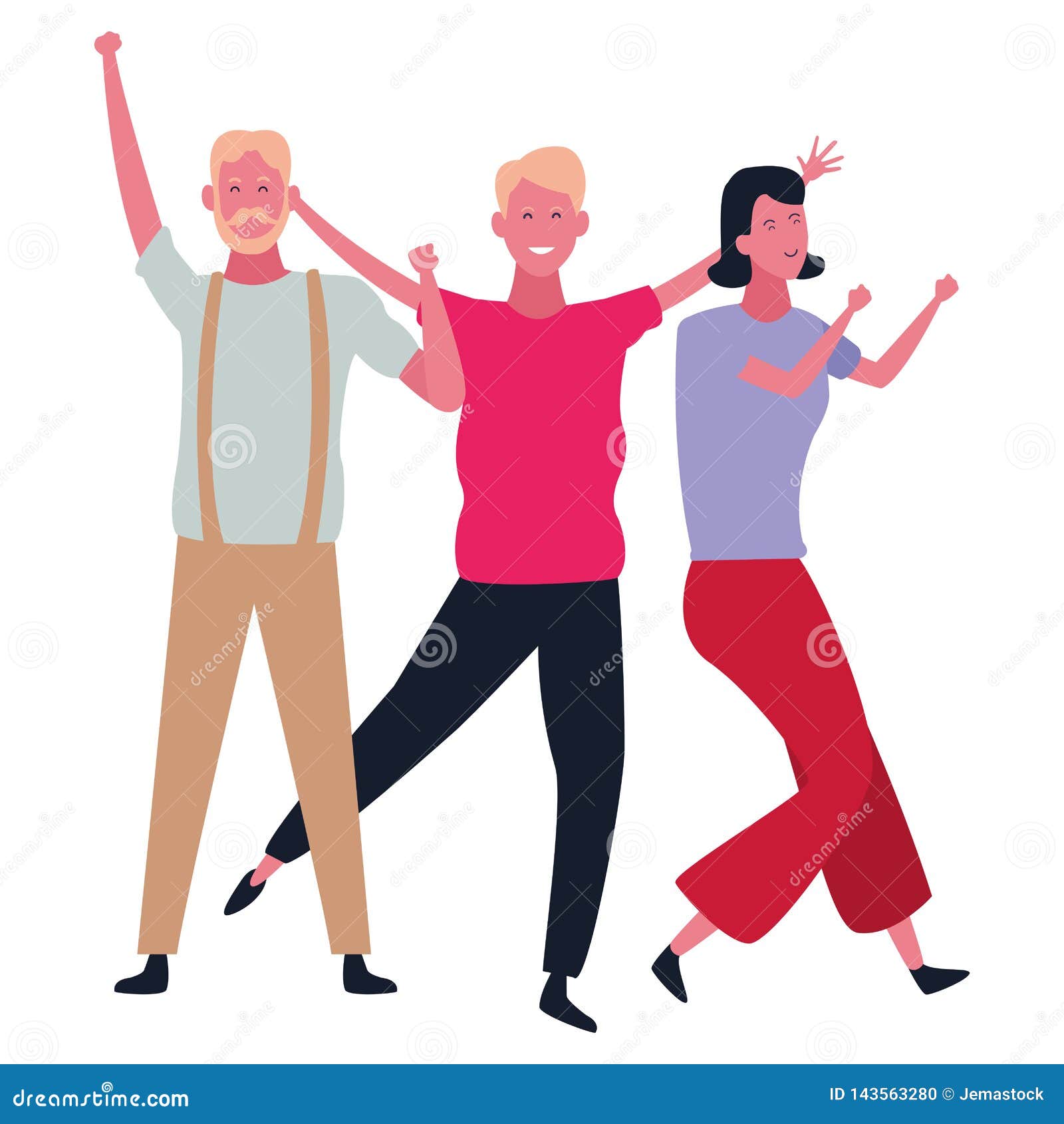 People Dancing and Having Fun Stock Vector - Illustration of face ...