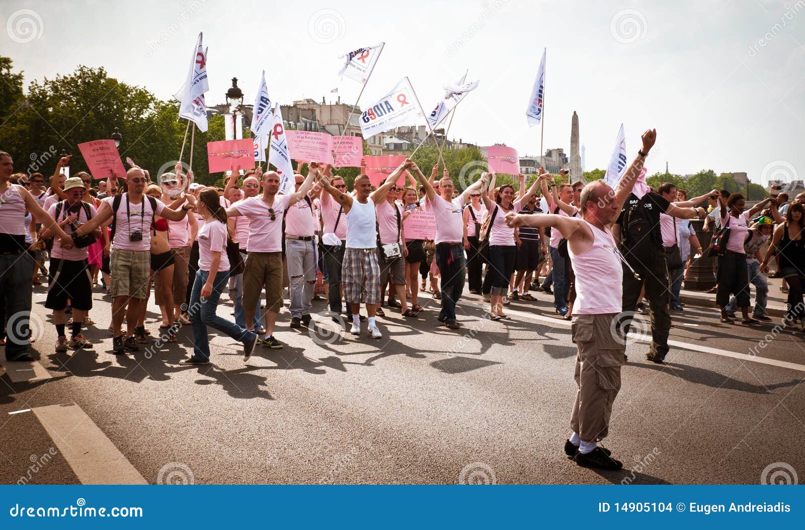 People Demonstrating Against AIDS Editorial Stock Image - Image of