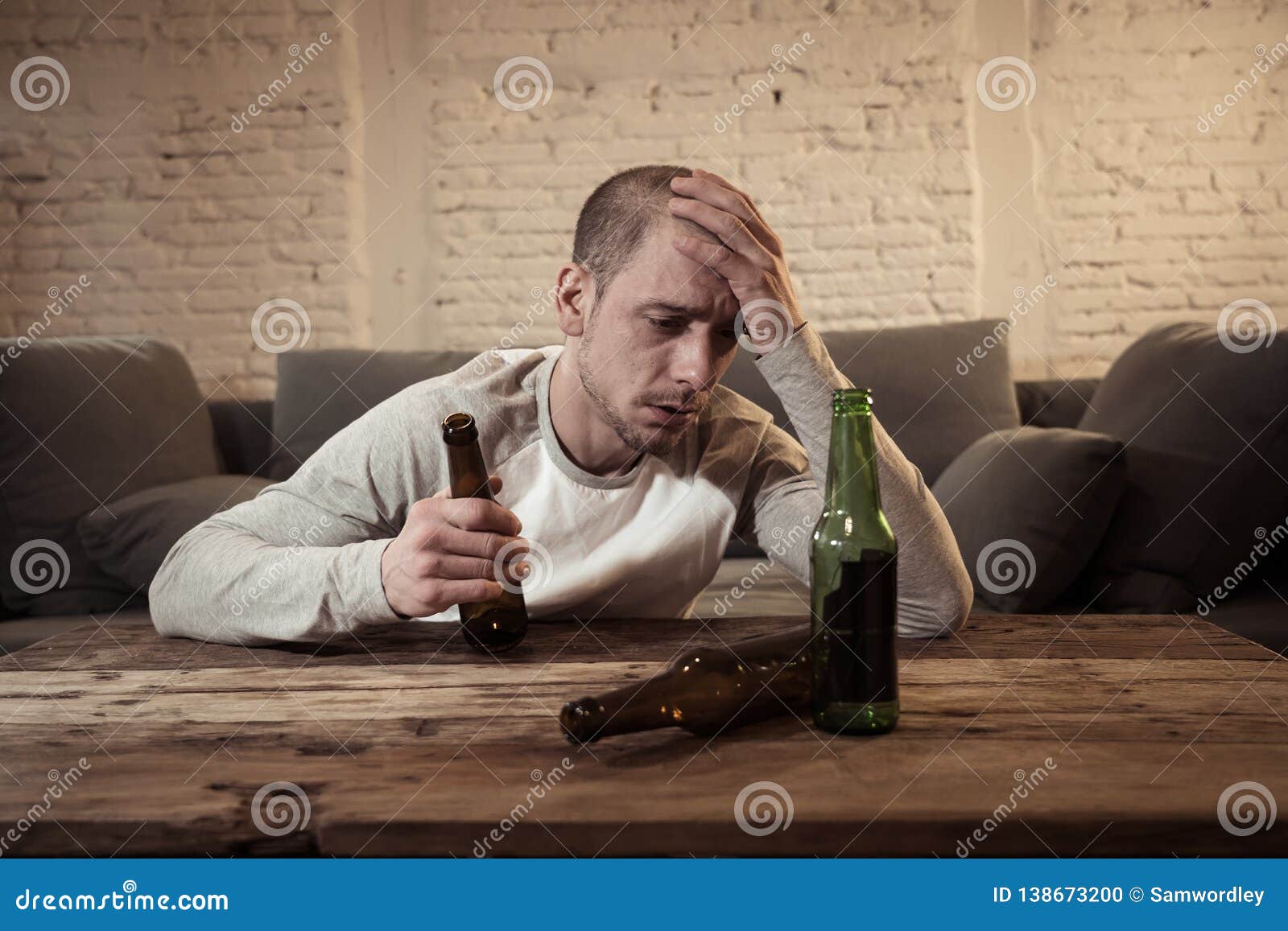 People, Depression Men and Alcohol Addiction Concept. Depressed Man ...