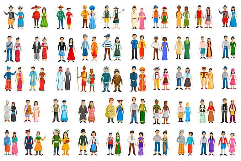 People of Different Countries in Traditional Costume Stock Vector ...