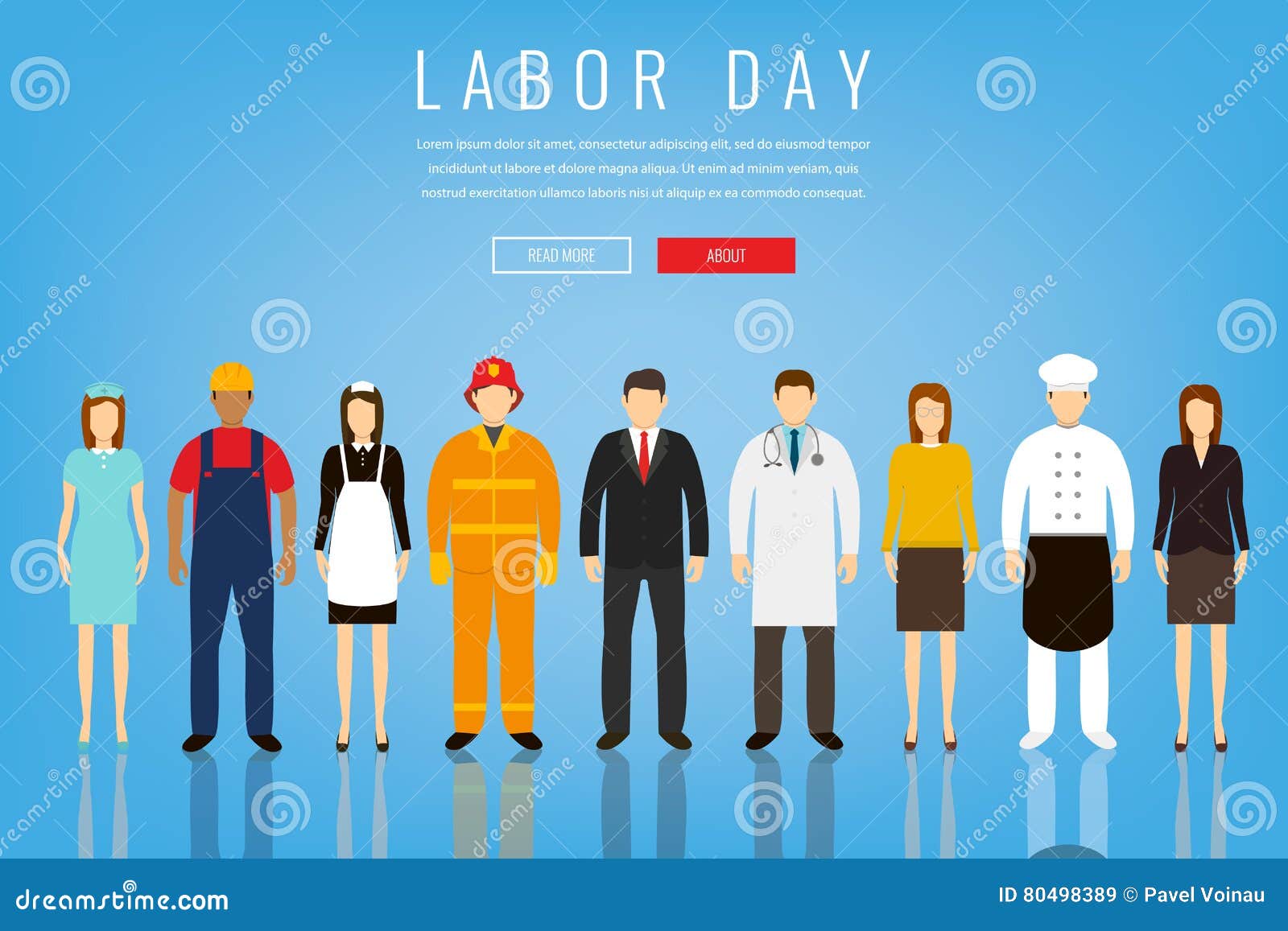 people of different occupations. professions set. international labor day. concept website template. flat 