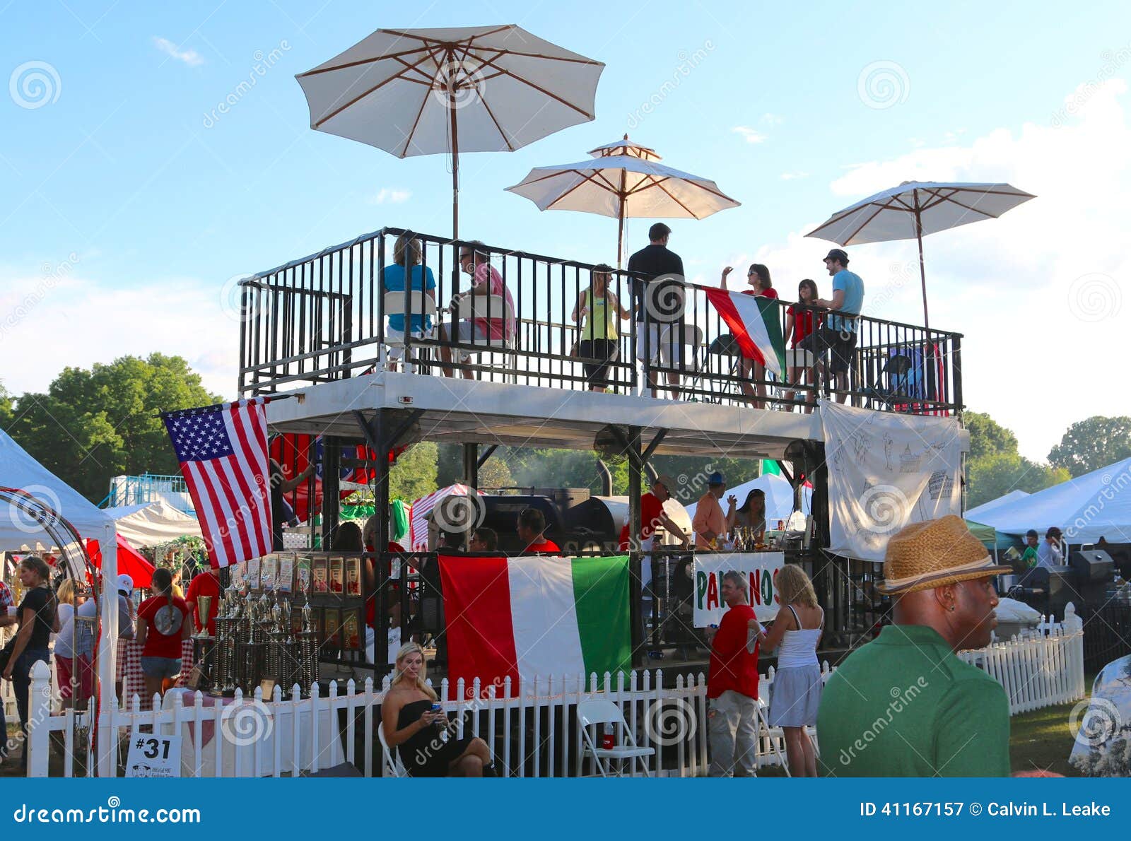 People Dine at an Elevated Eatery at the Memphis Italian Festival