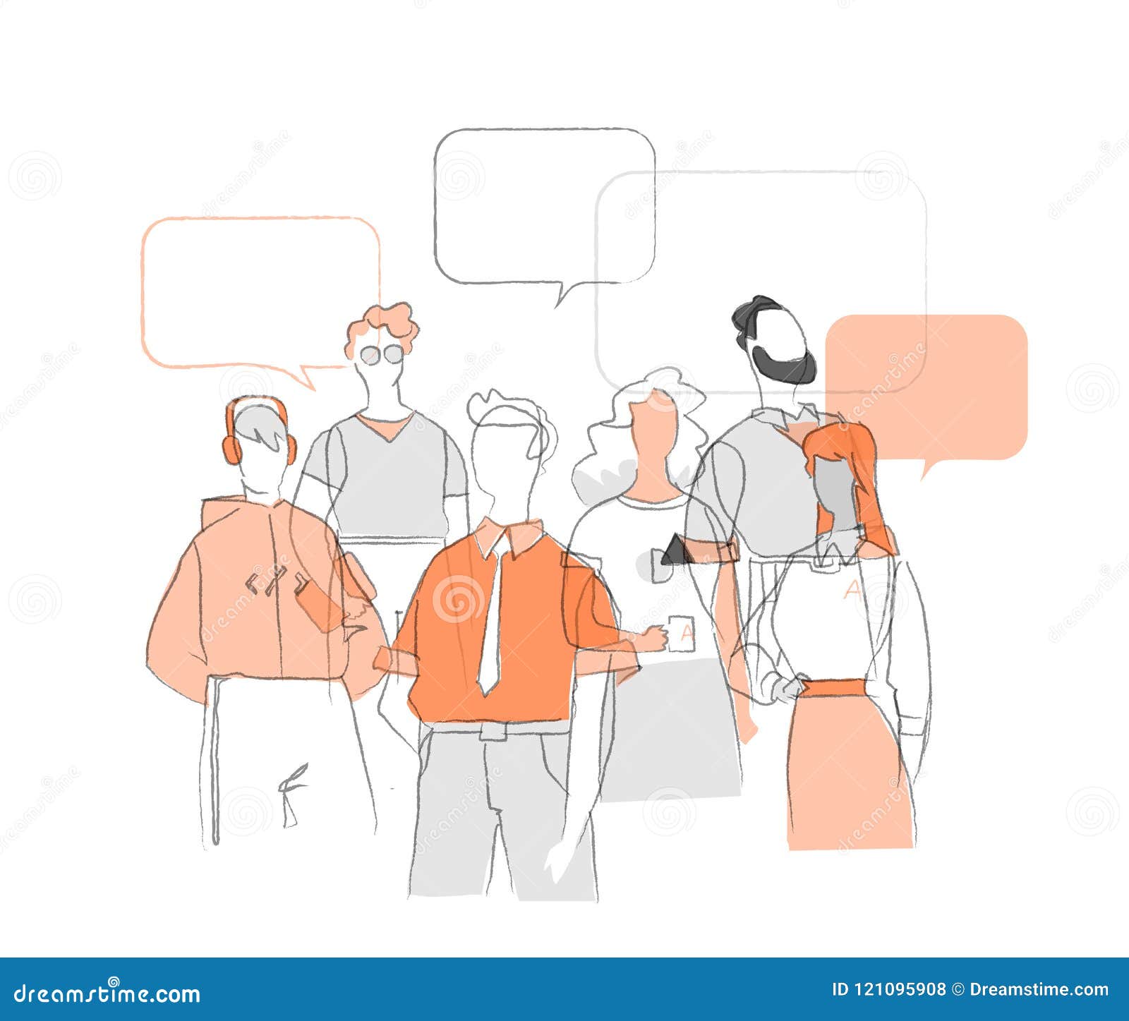 People Discuss about News and daily Topics Stock Vector Illustration