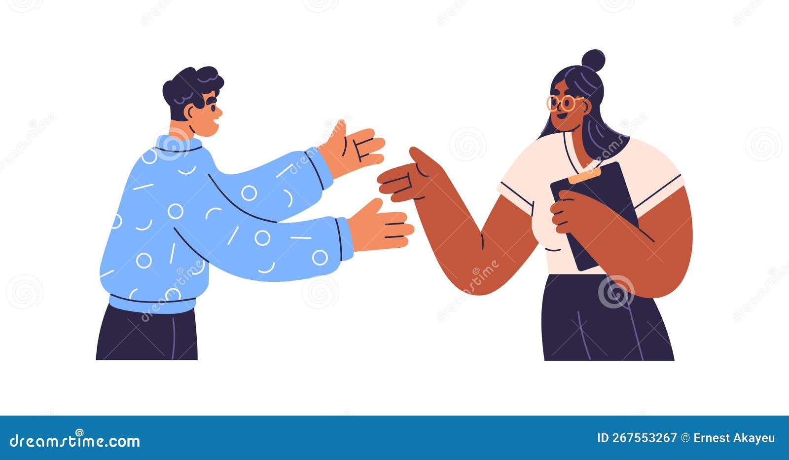 people discussing, chatting and gesturing. man and woman experts explaining, speaking, talking about work. communication
