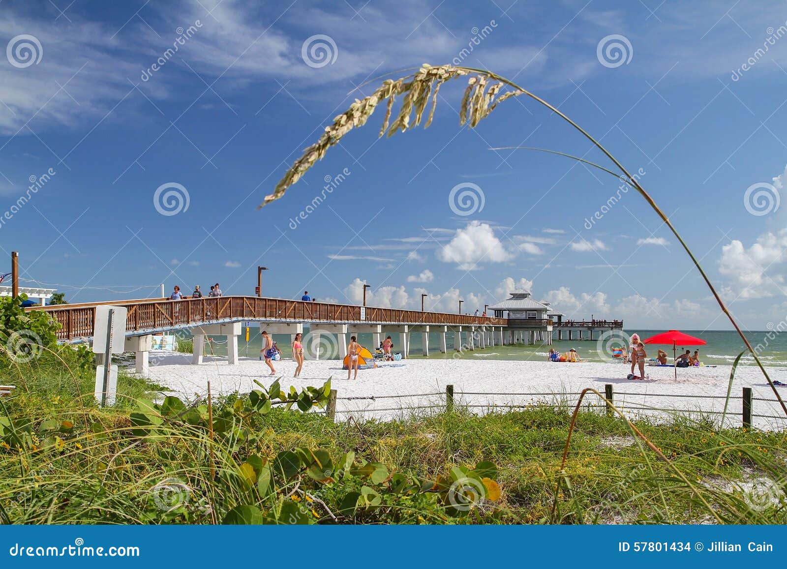  People  Enjoying The Fort  Myers  Beach  Pier In Florida  USA 