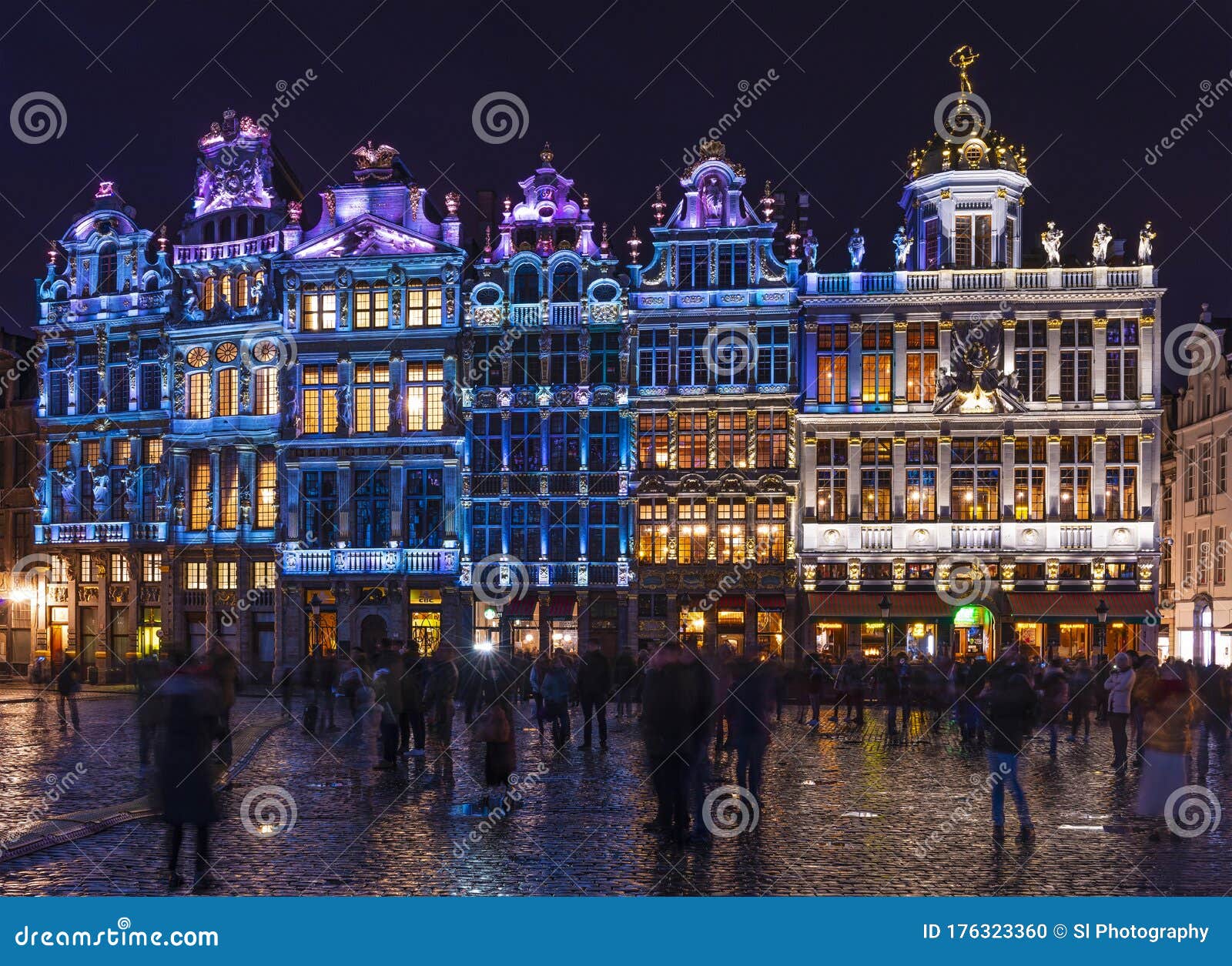 Grand Place at Brussels, Belgium Image - Image of illumination, 176323360