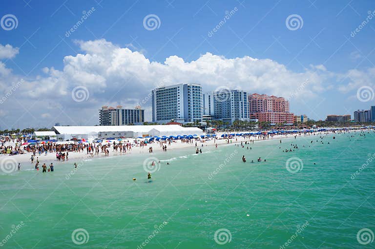People Enjoying Water, Clearwater Beach Florida, Spring Break Editorial