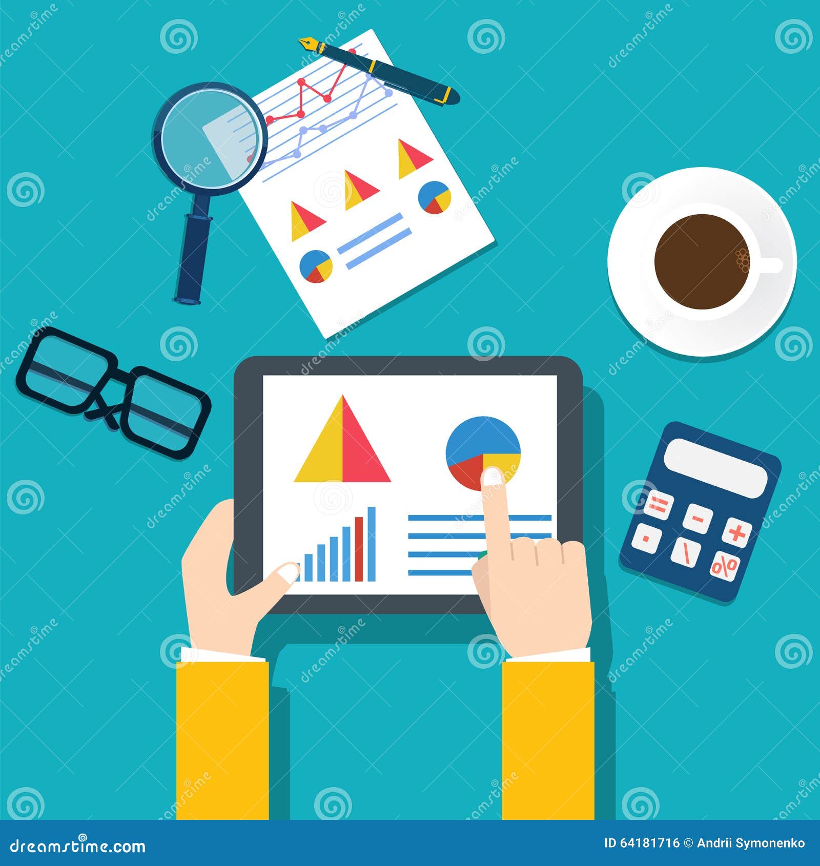People Examining Economic Statistic. Financial Examiner Stock