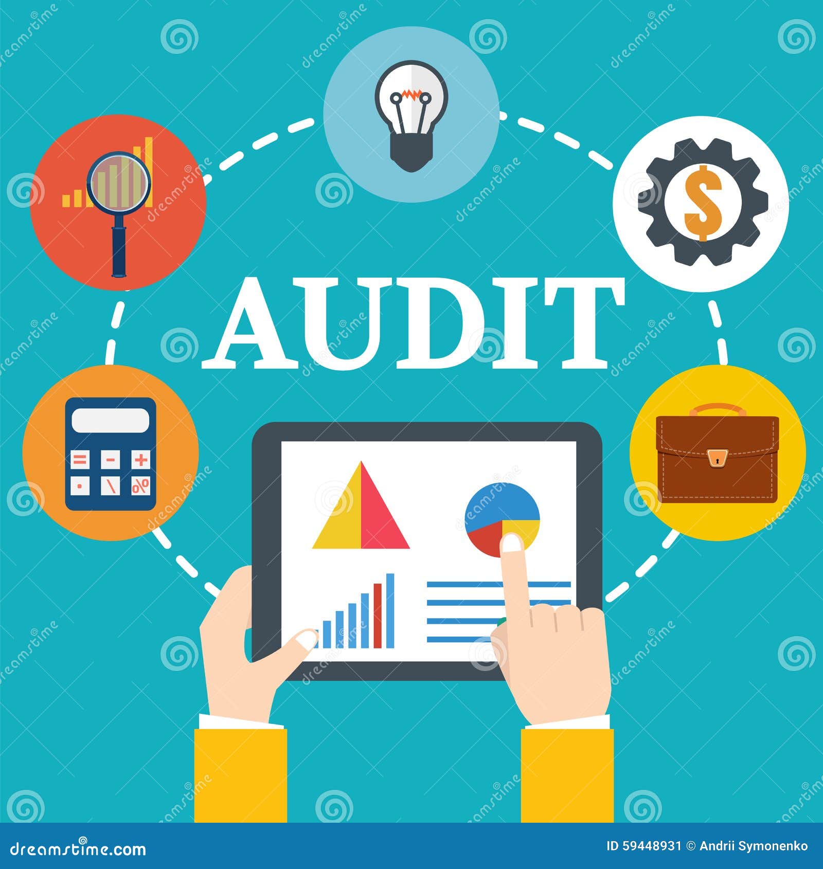 People Examining Economic Statistic. Financial Examiner Stock Vector