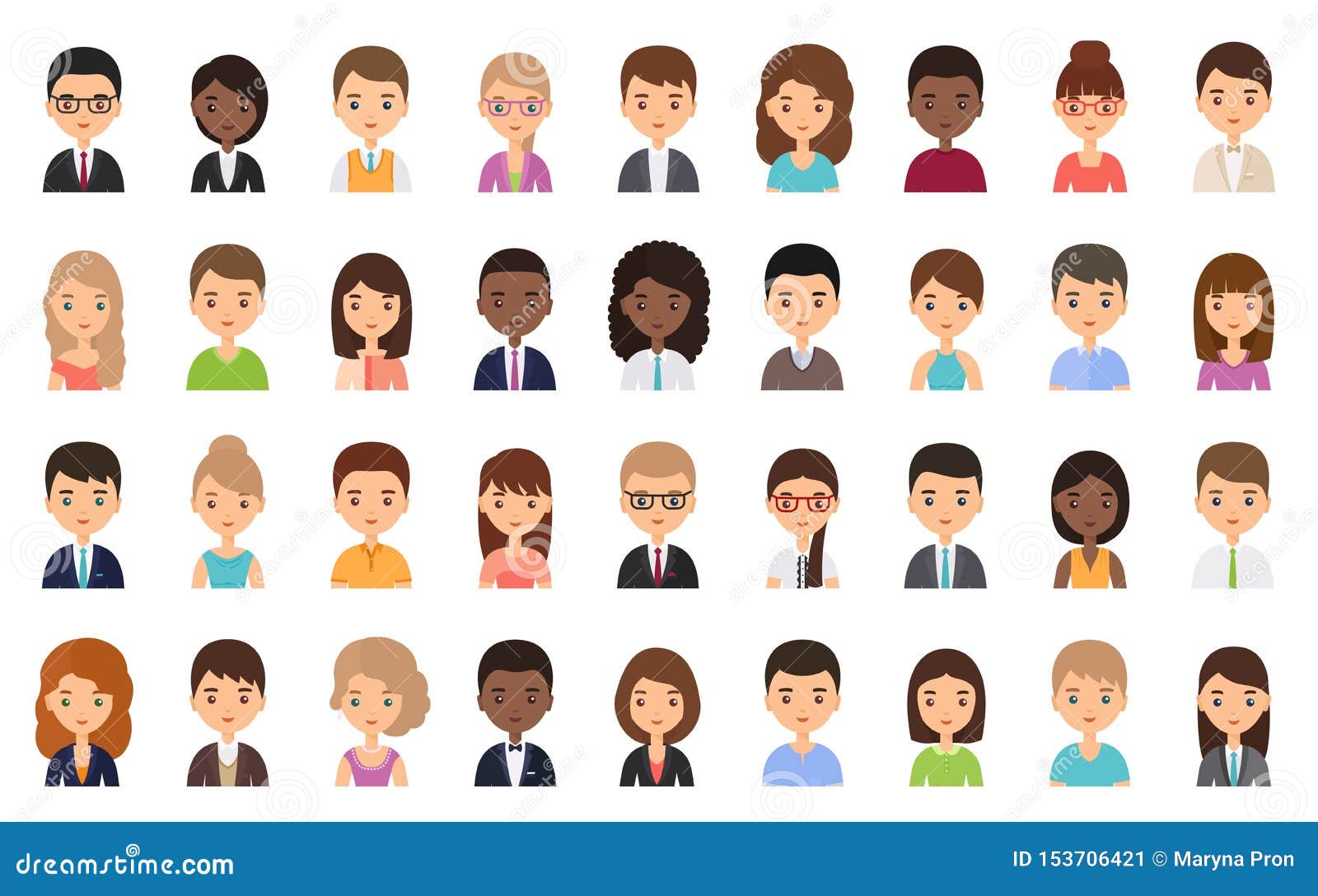 50 Free Professions Avatars in Flat Style - Designbeep