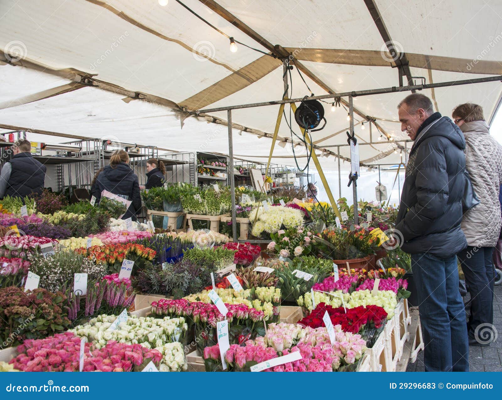 People on the Flower Market in Holland Editorial Stock Photo Image of