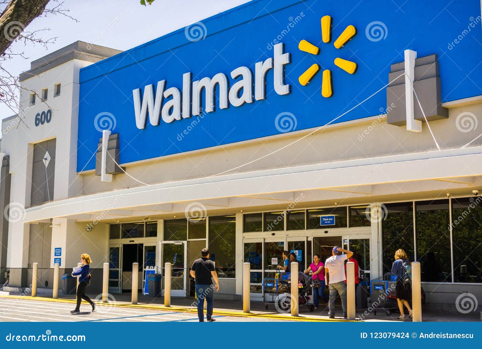 people going coming out walmart store may mountain view ca usa people going coming out walmart store 123079424