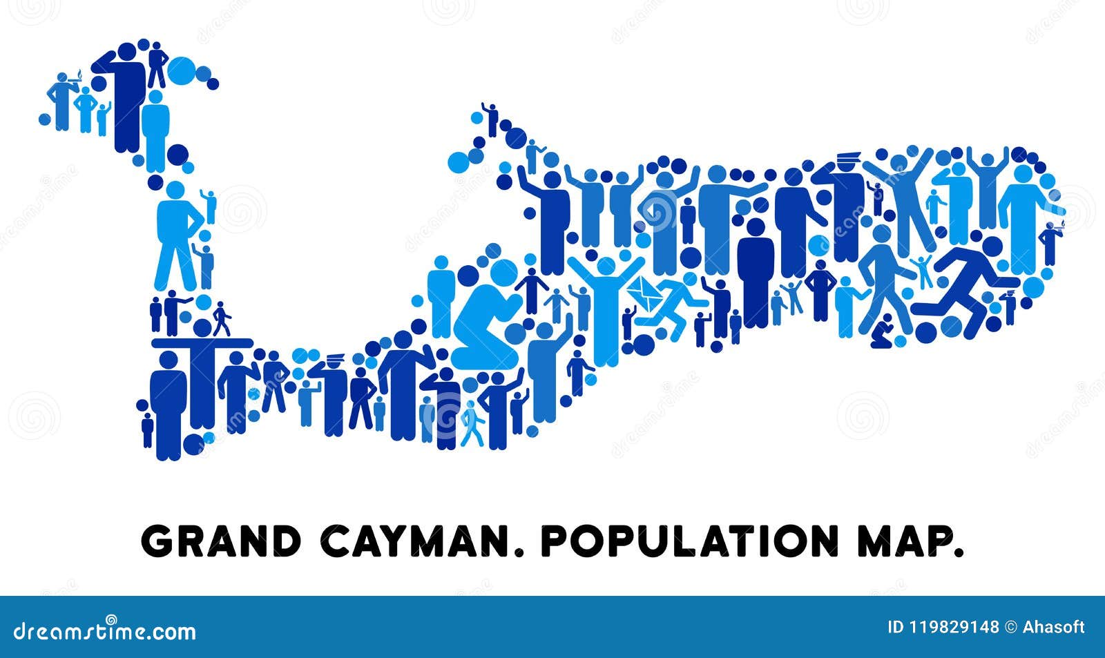 People Grand Cayman Island Map Stock Vector Illustration of blue