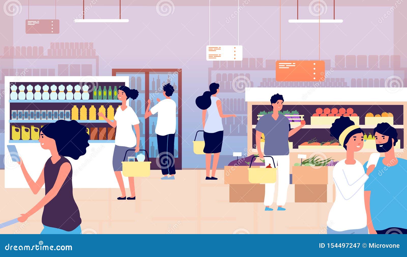 Grocery Store Line Icons Collection. Convenience Store, Supermarket ...