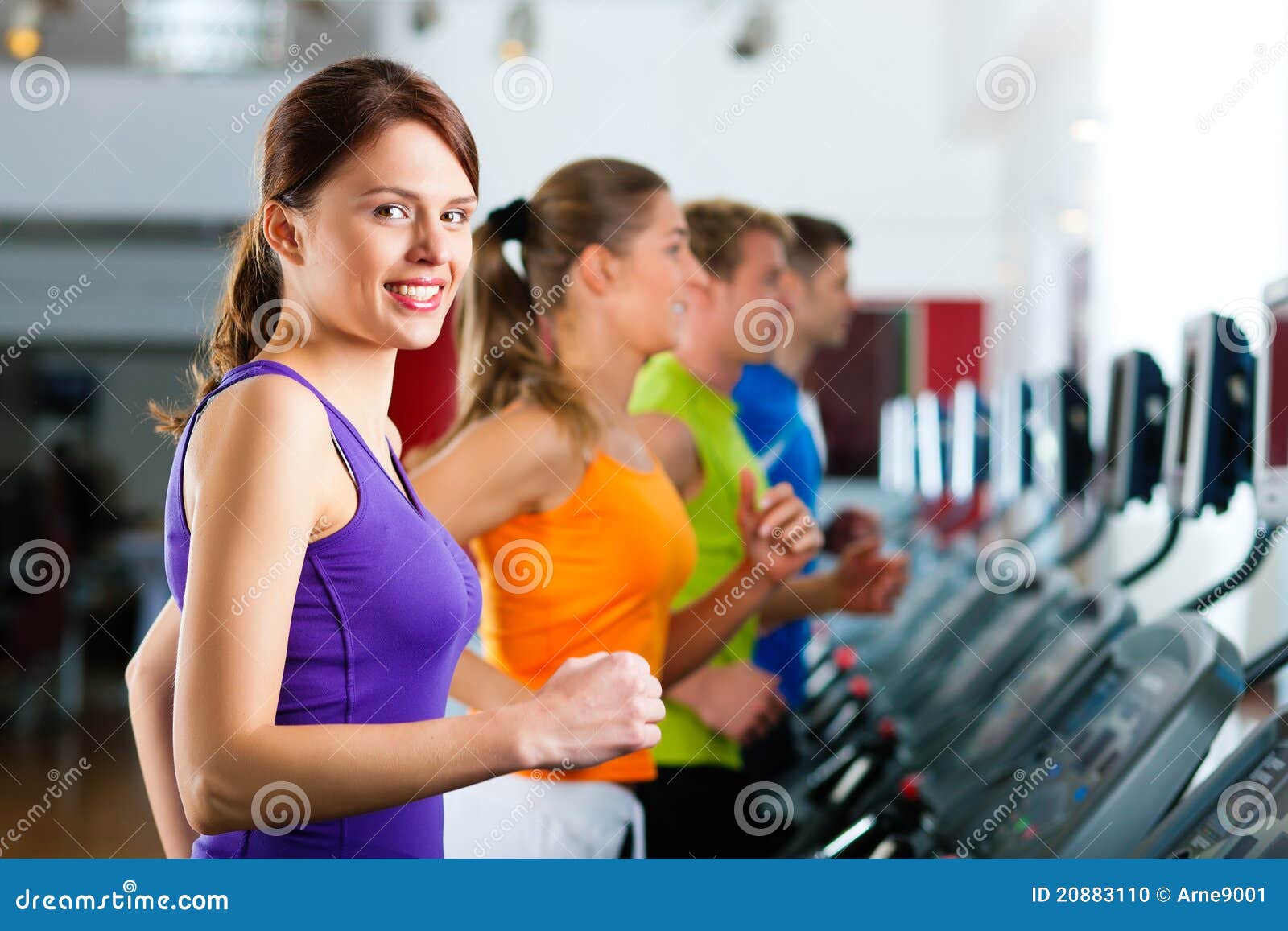 People in Gym on Treadmill Running Stock Photo Image of treadmill