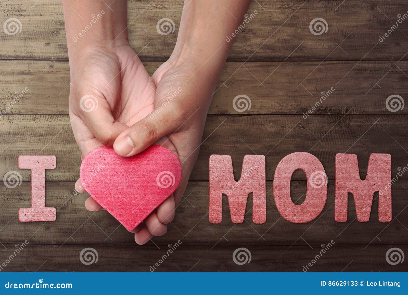 People Hand Holding Red Heart To Make Mother`s Day Greeting Stock Image ...