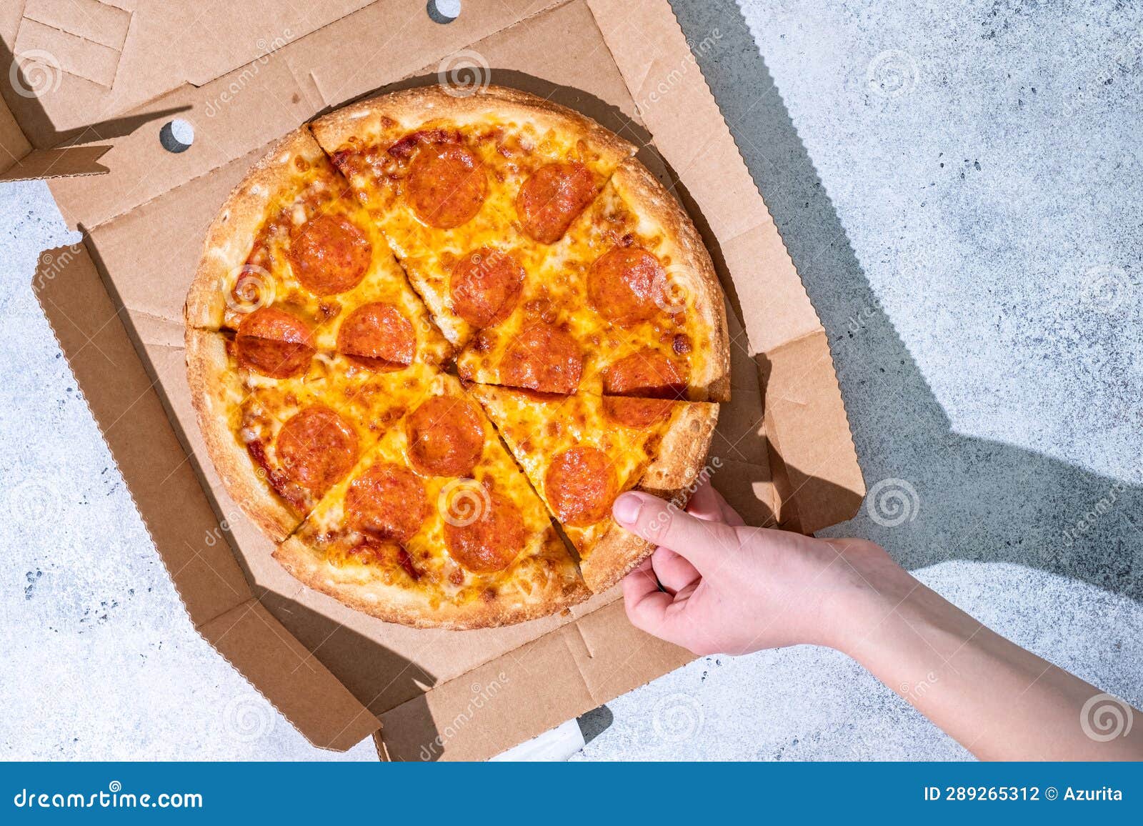 People Hands Taking Slices Of Pepperoni Pizza Stock Photo Image Of