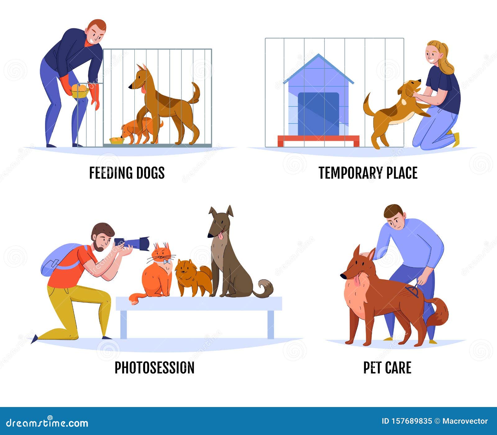 People Help Dogs Composition Stock Vector - Illustration of giving, adult:  157689835