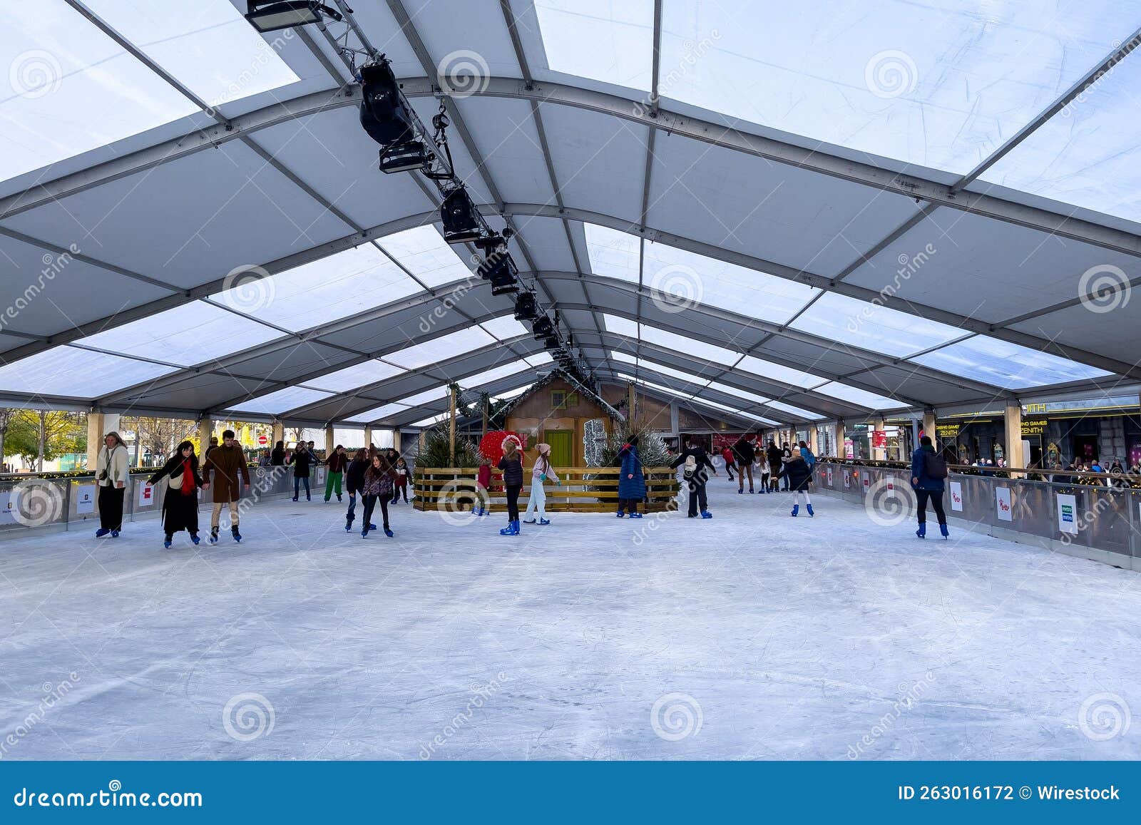People Ice Skating on a Rink in Brussels, Belgium Editorial Photography
