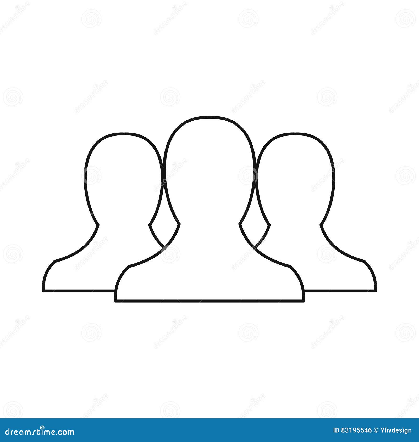 People Icon in Outline Style Stock Vector Illustration of crowd, black 83195546