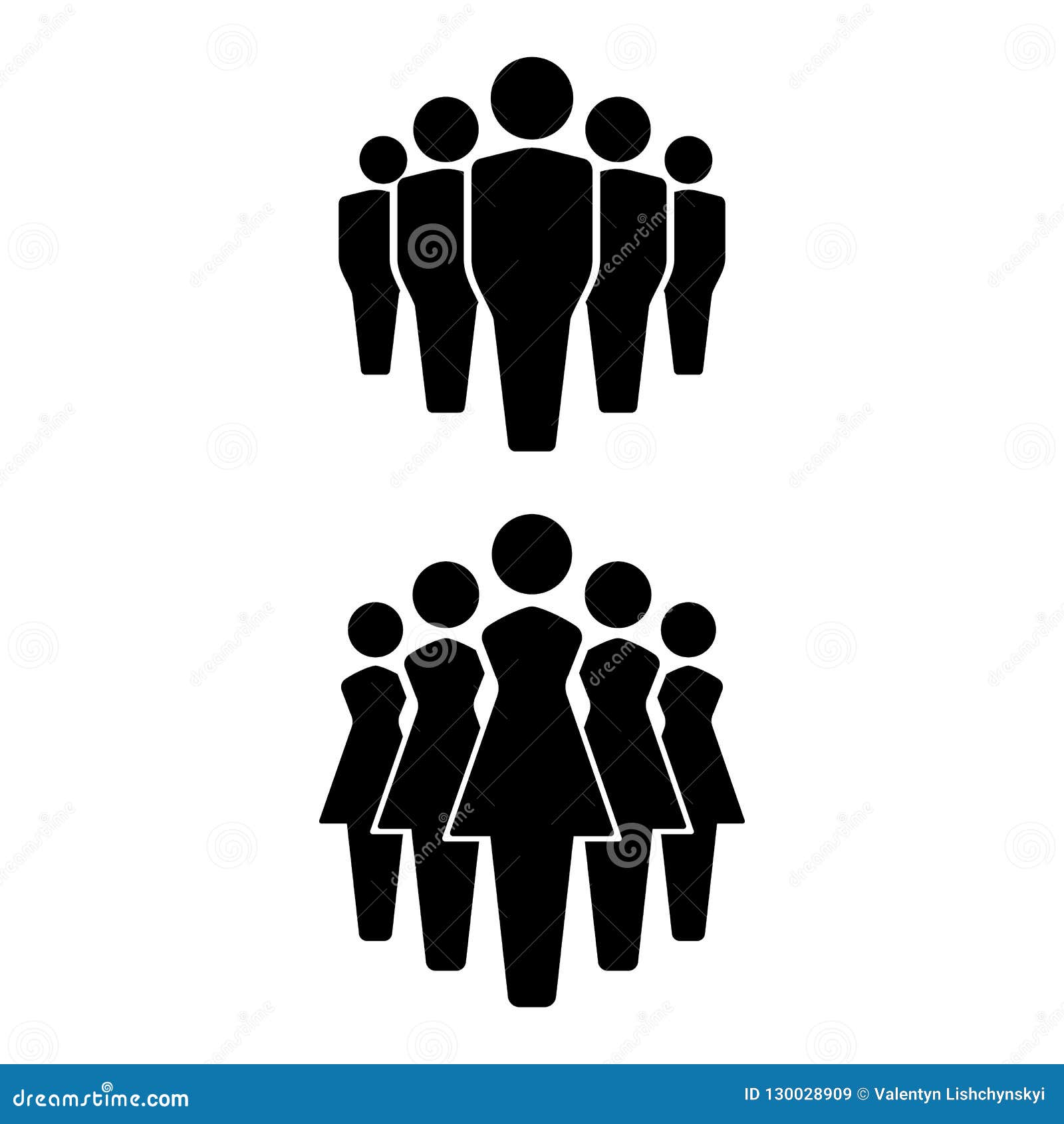 Download People Icons Set, Team Icon, Group Of People. Men And Women Stock Illustration - Illustration of ...