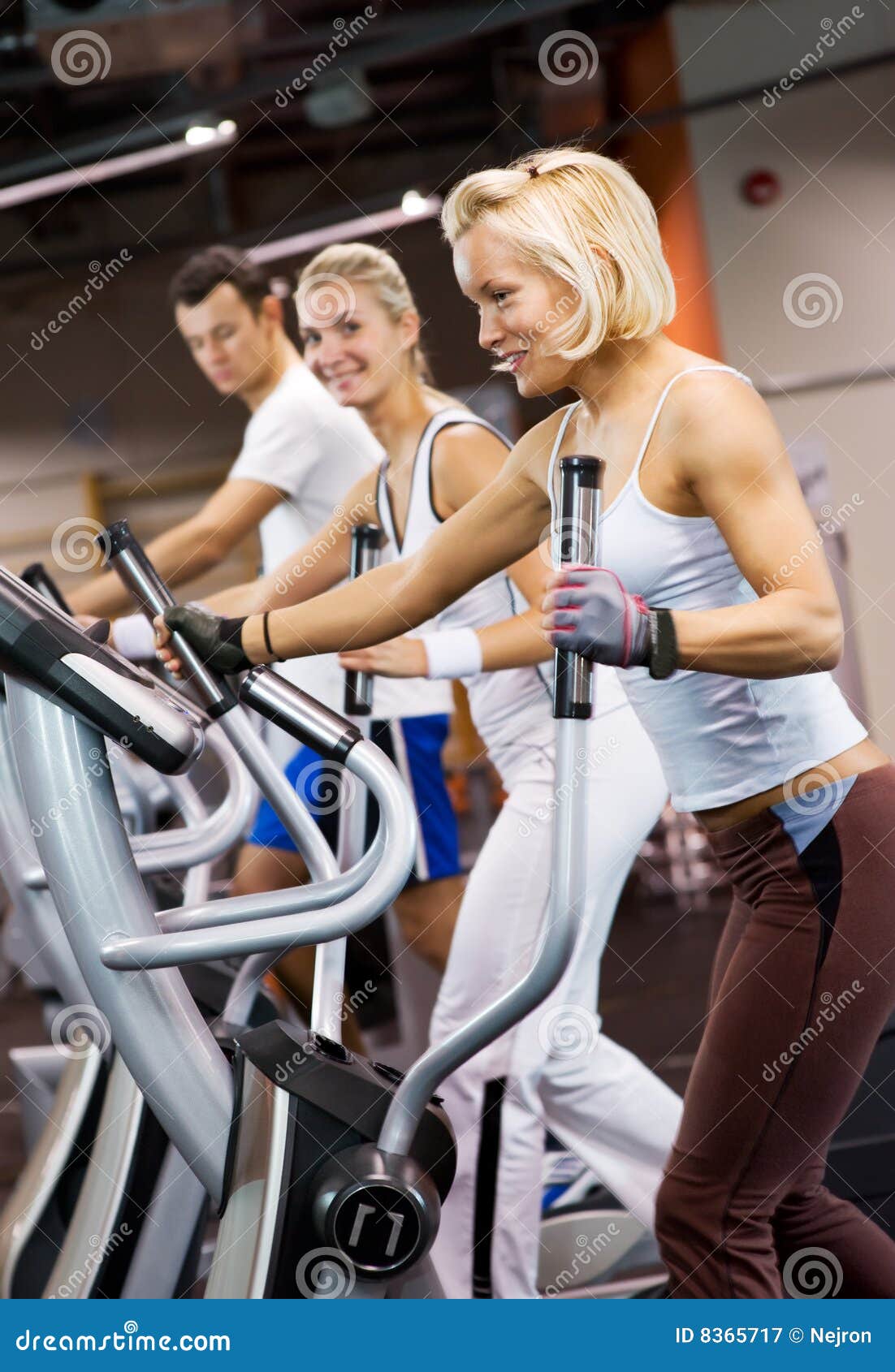 People jogging in a gym stock image. Image of beauty, friends 8365717