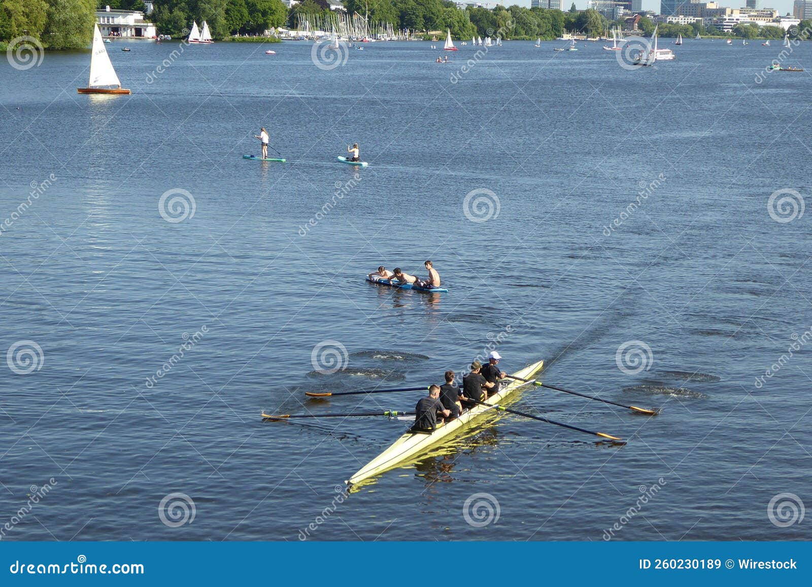 People Kayaking in Alster, Hamburg Editorial Stock Image Image of coastline, europe 260230189