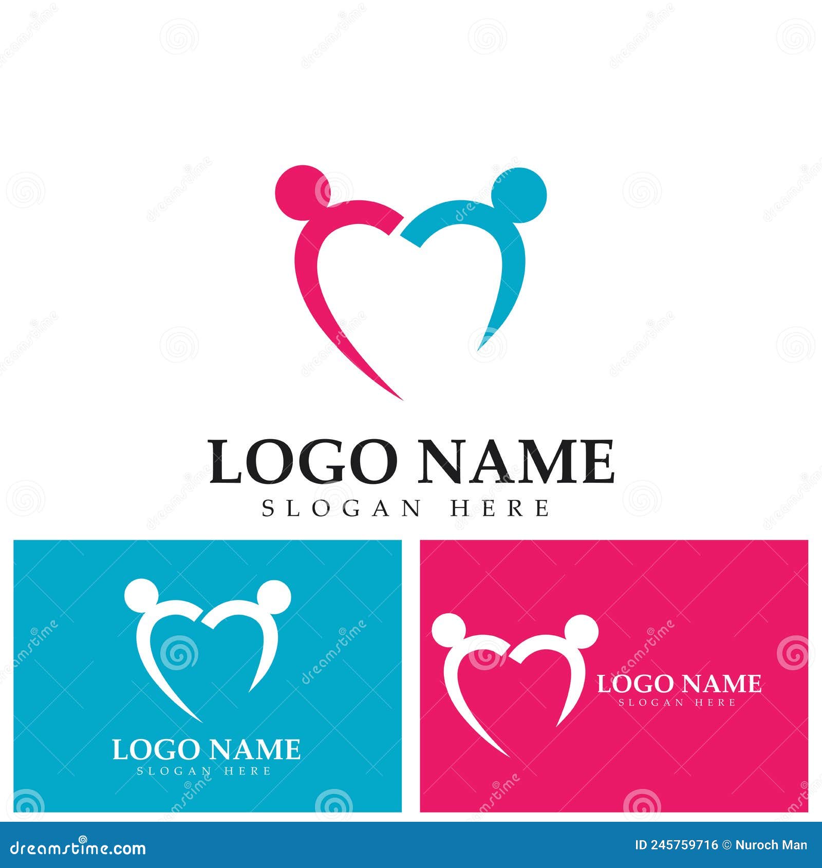 People Love and Care Logo Designs Colorful Concept Vector Illustration ...