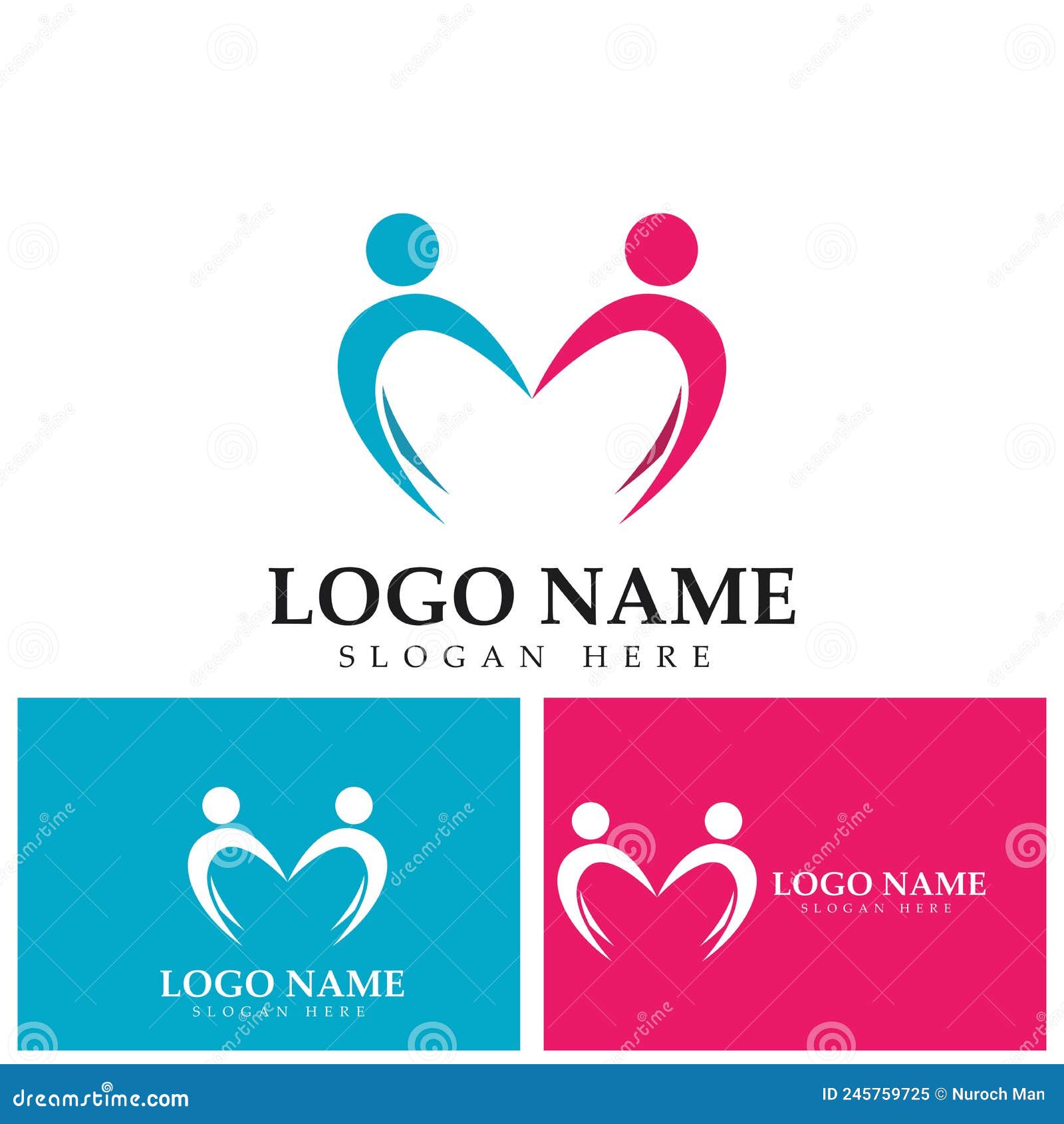 People Love and Care Logo Designs Colorful Concept Vector Illustration ...