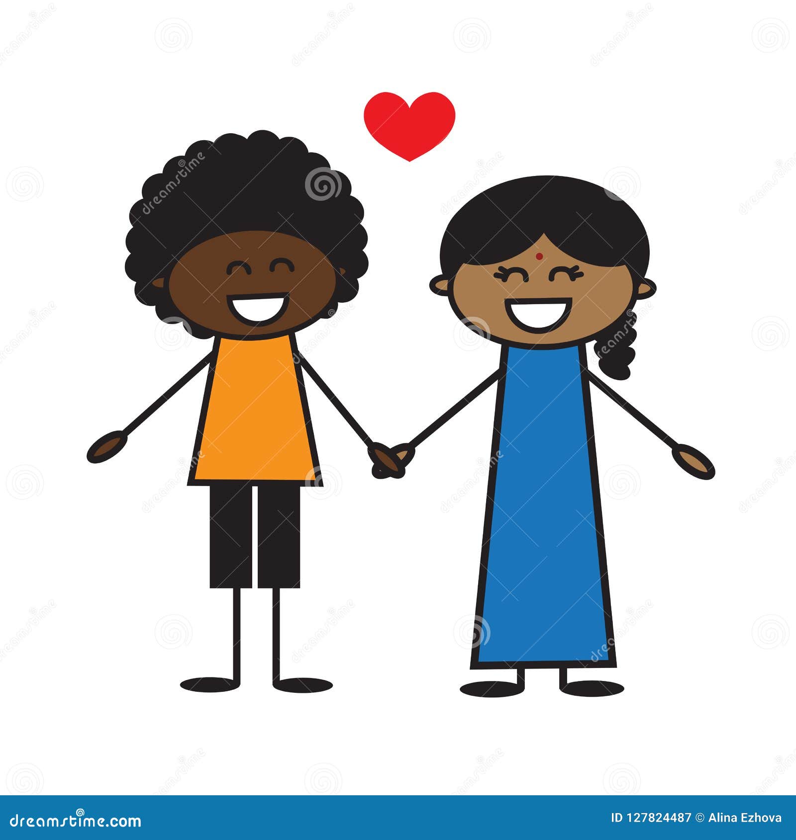 People in Love of Different Race and Faith. Vector. Stock Vector ...