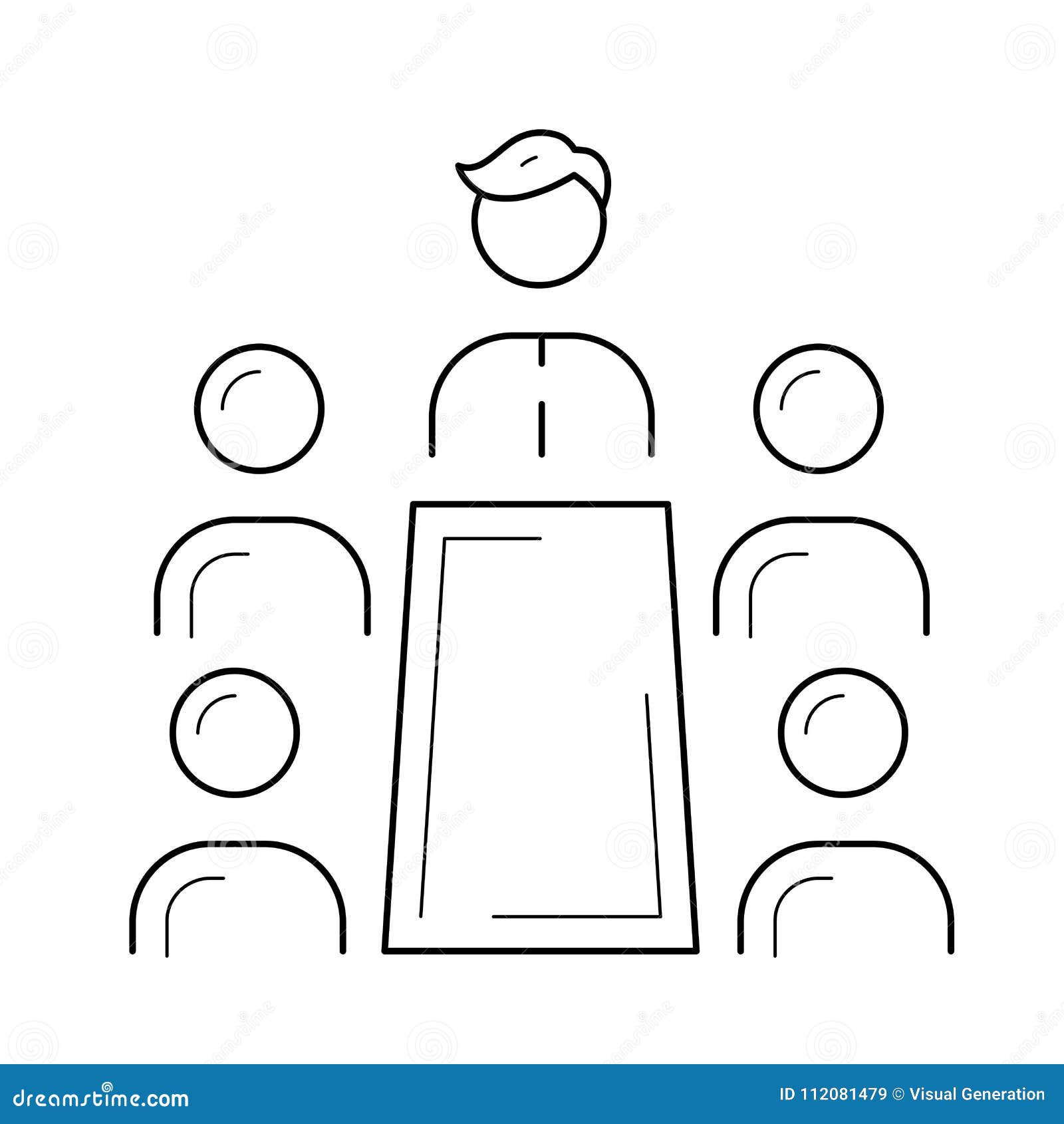 People at Meeting Vector Line Icon. Stock Vector - Illustration of