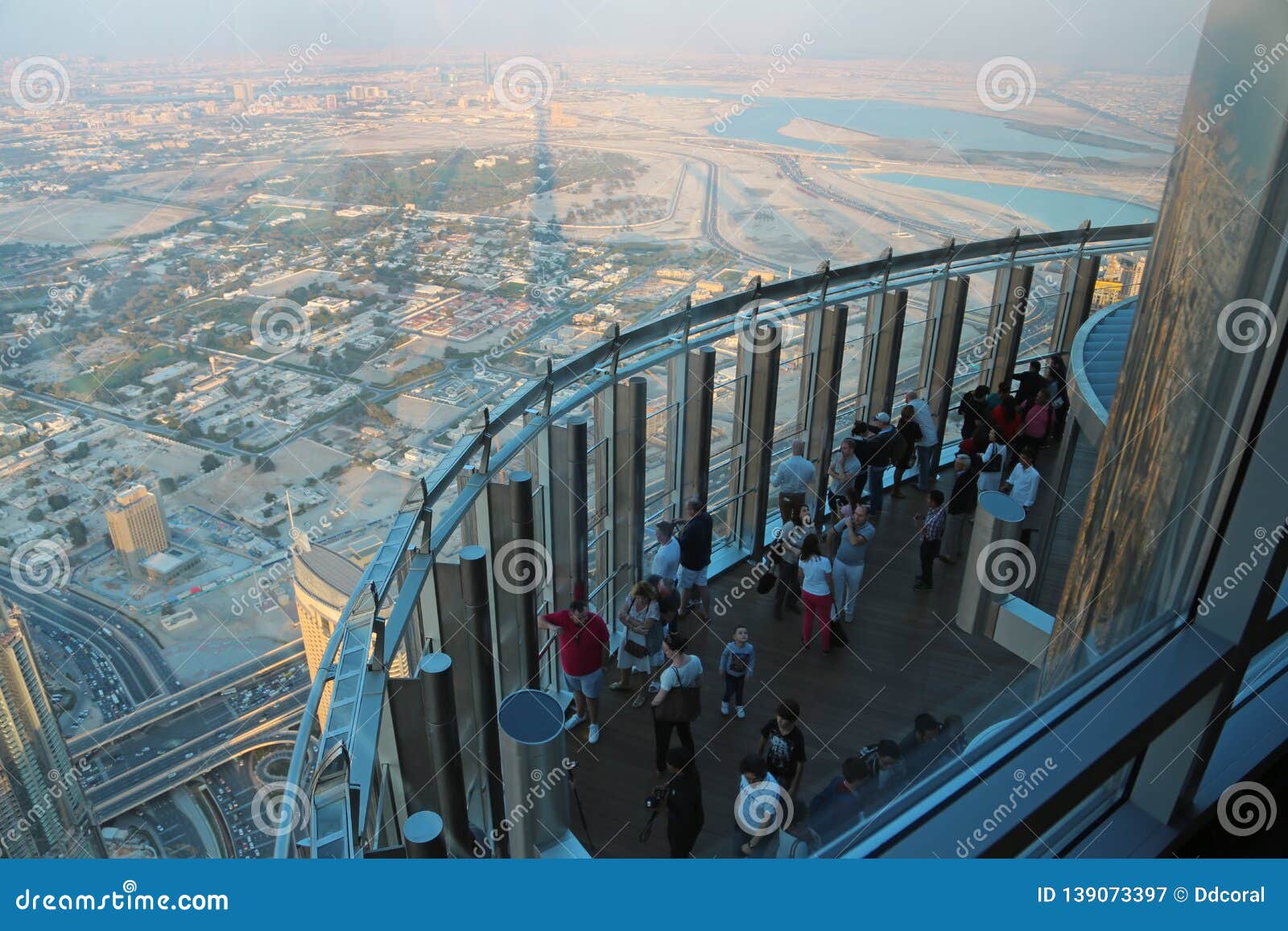 People On Observation Deck Inside Burj Khalifa Megatall